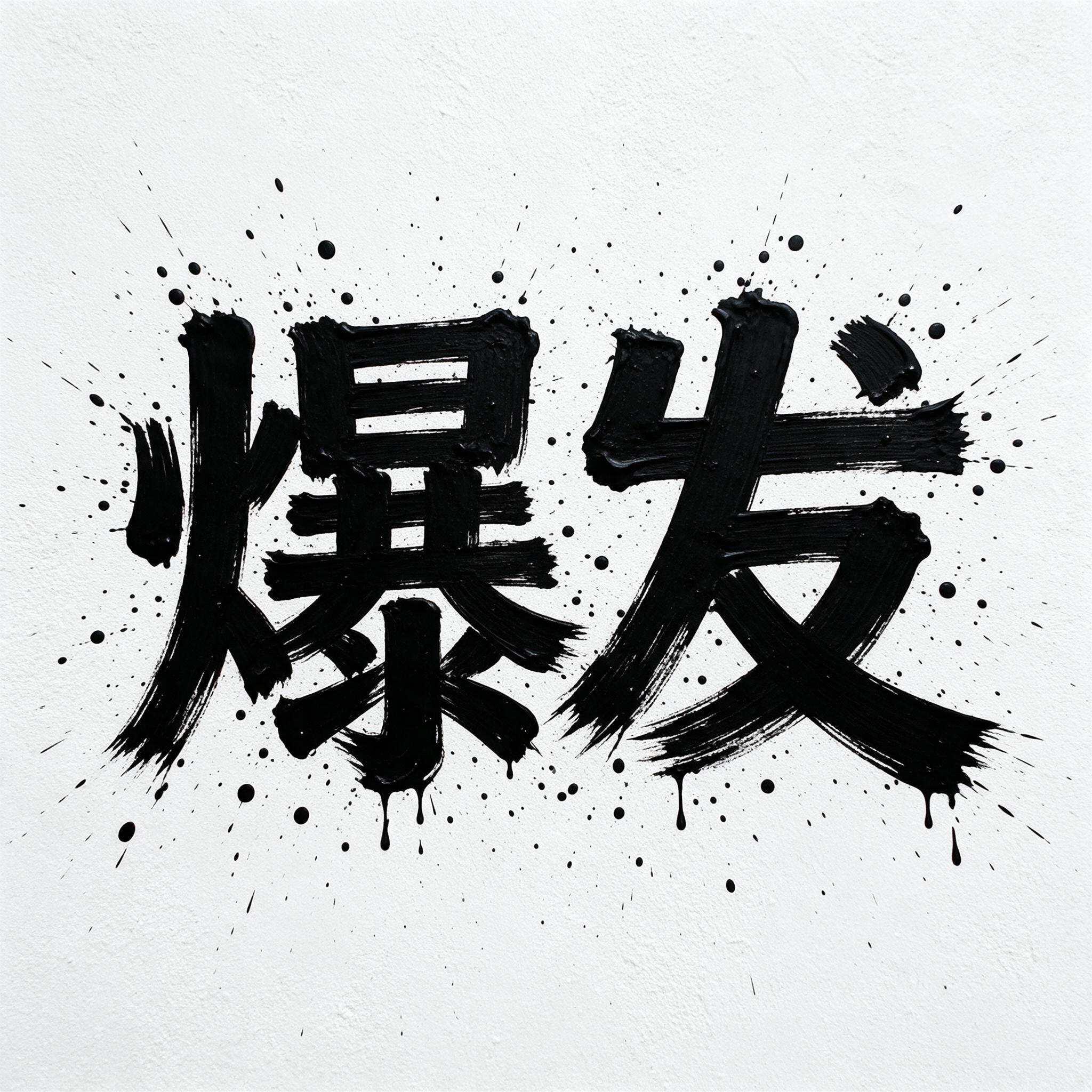 泼溅字体 AI 字体在 Seedream 上的生成结果：文字 爆发