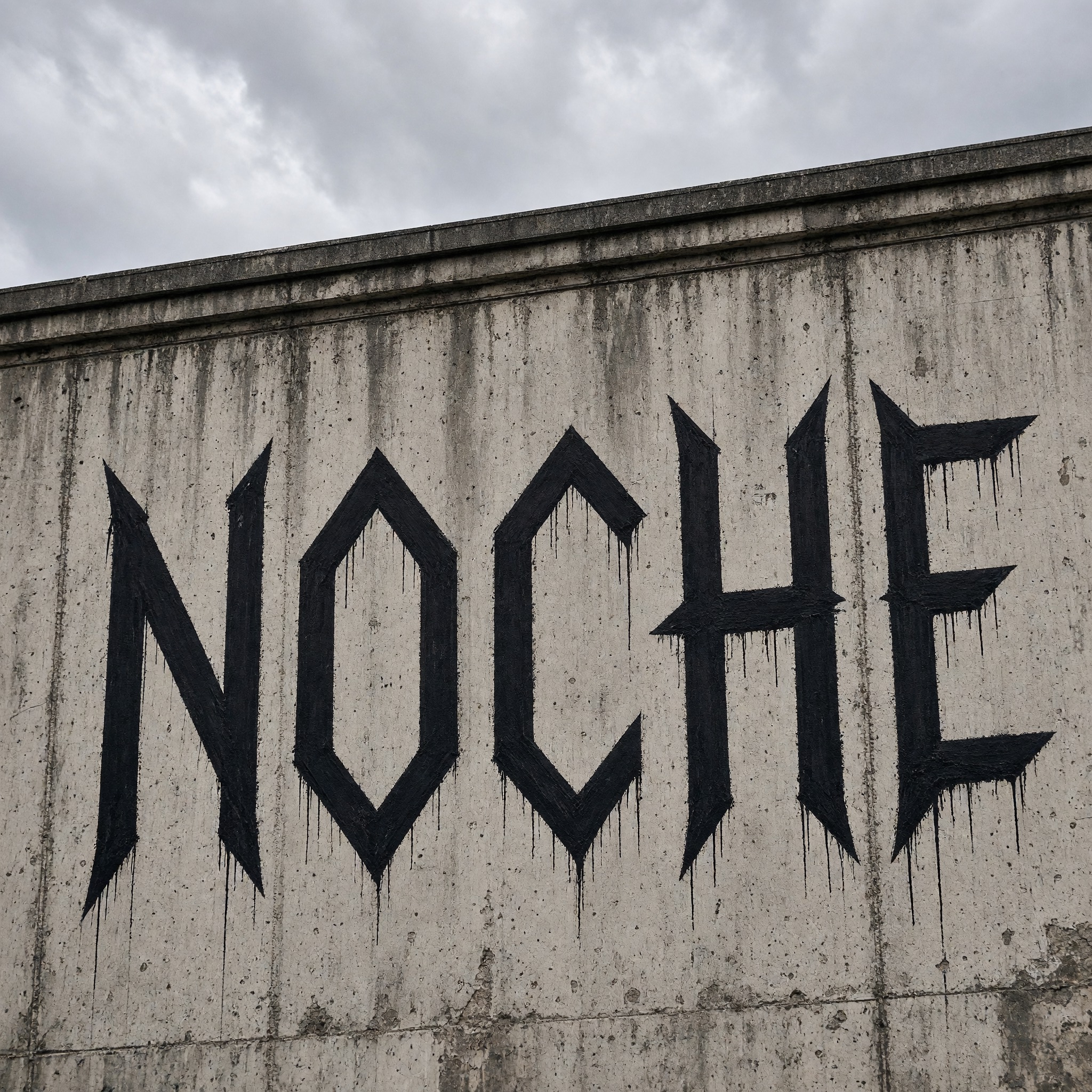 Fuente de IA Letras de pichação generada con Grok Imagine: la palabra NOCHE