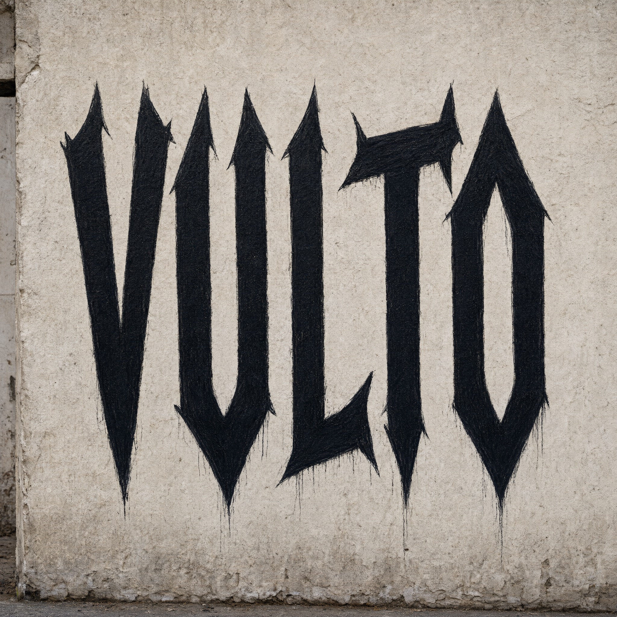 Fonte de IA Letras de pichação gerada no Qwen-Image: a palavra VULTO
