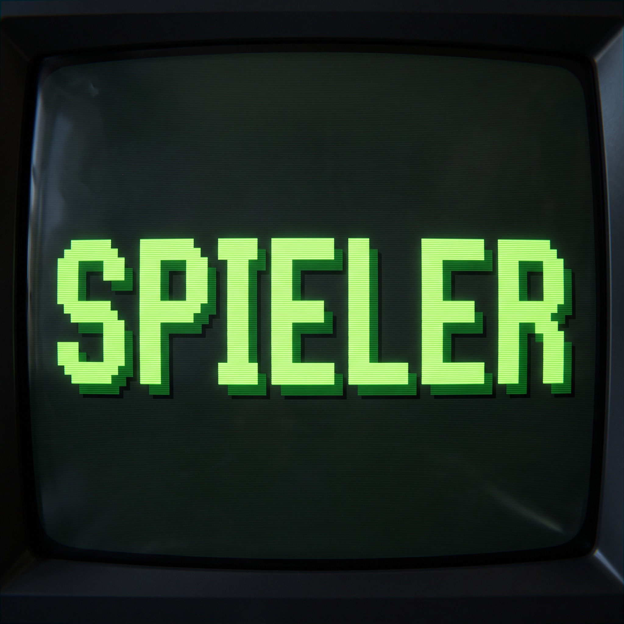 Pixel-Schrift KI-Schrift, erstellt mit Nano Banana: das Wort SPIELER