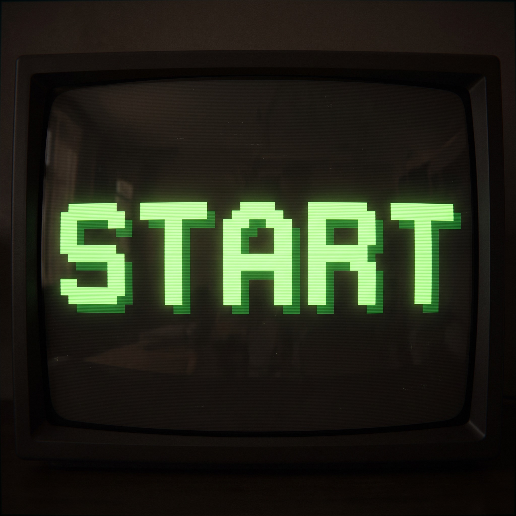 Pixel Font AI font generated with Nano Banana: the word START