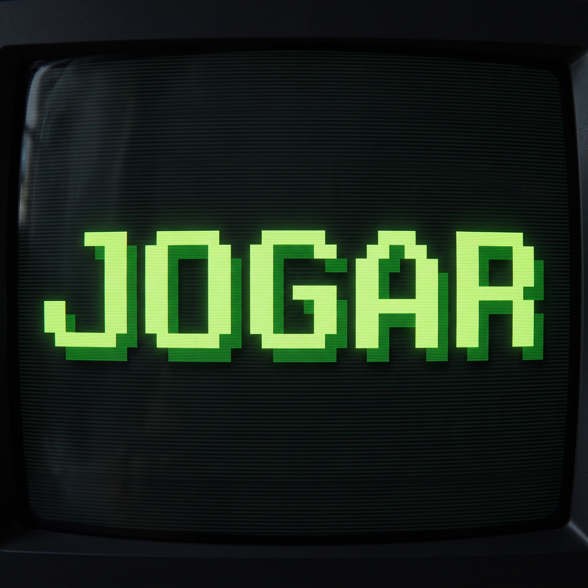 Fonte de IA Fonte pixel gerada no Nano Banana: a palavra JOGAR