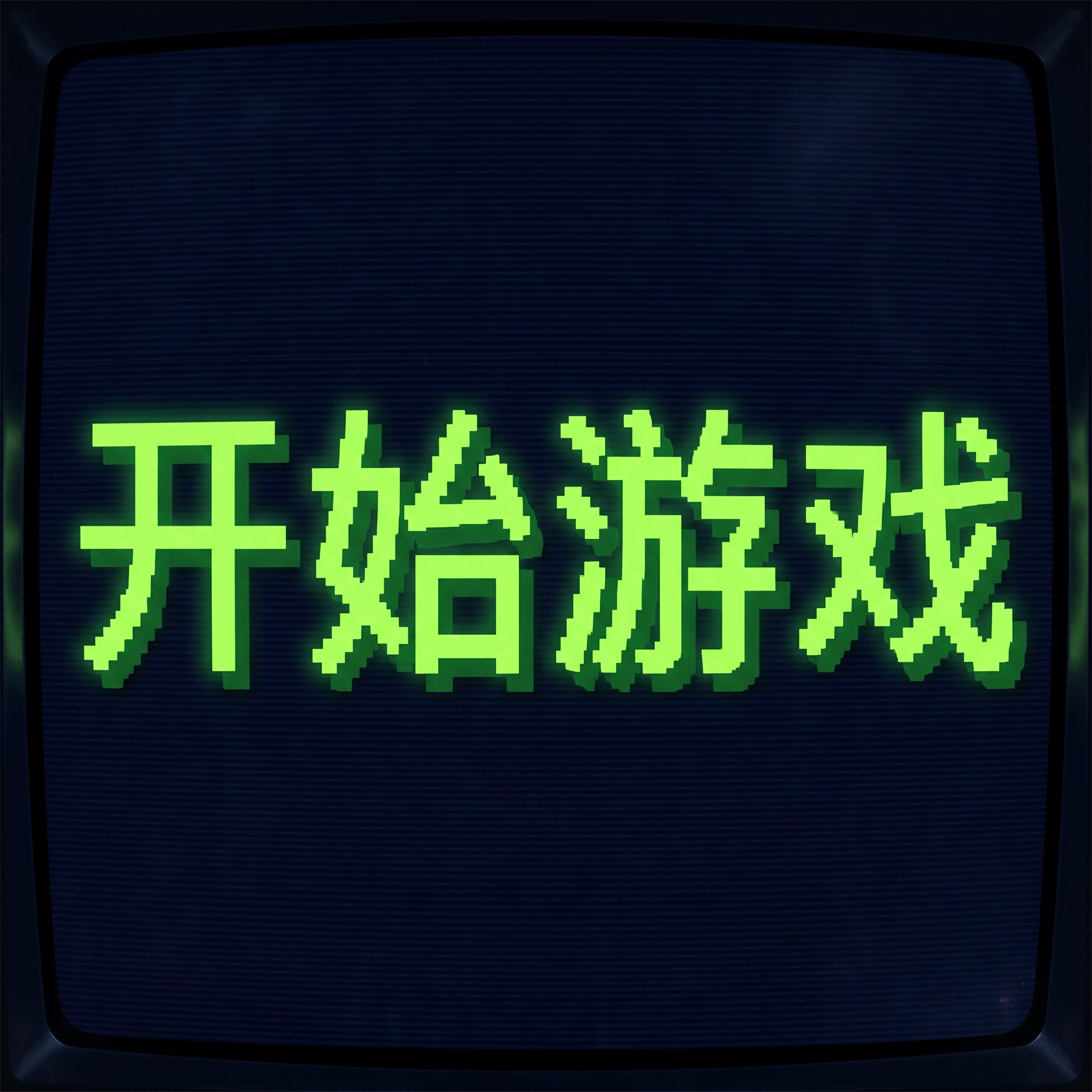像素字体 AI 字体在 Nano Banana 上的生成结果：文字 开始游戏