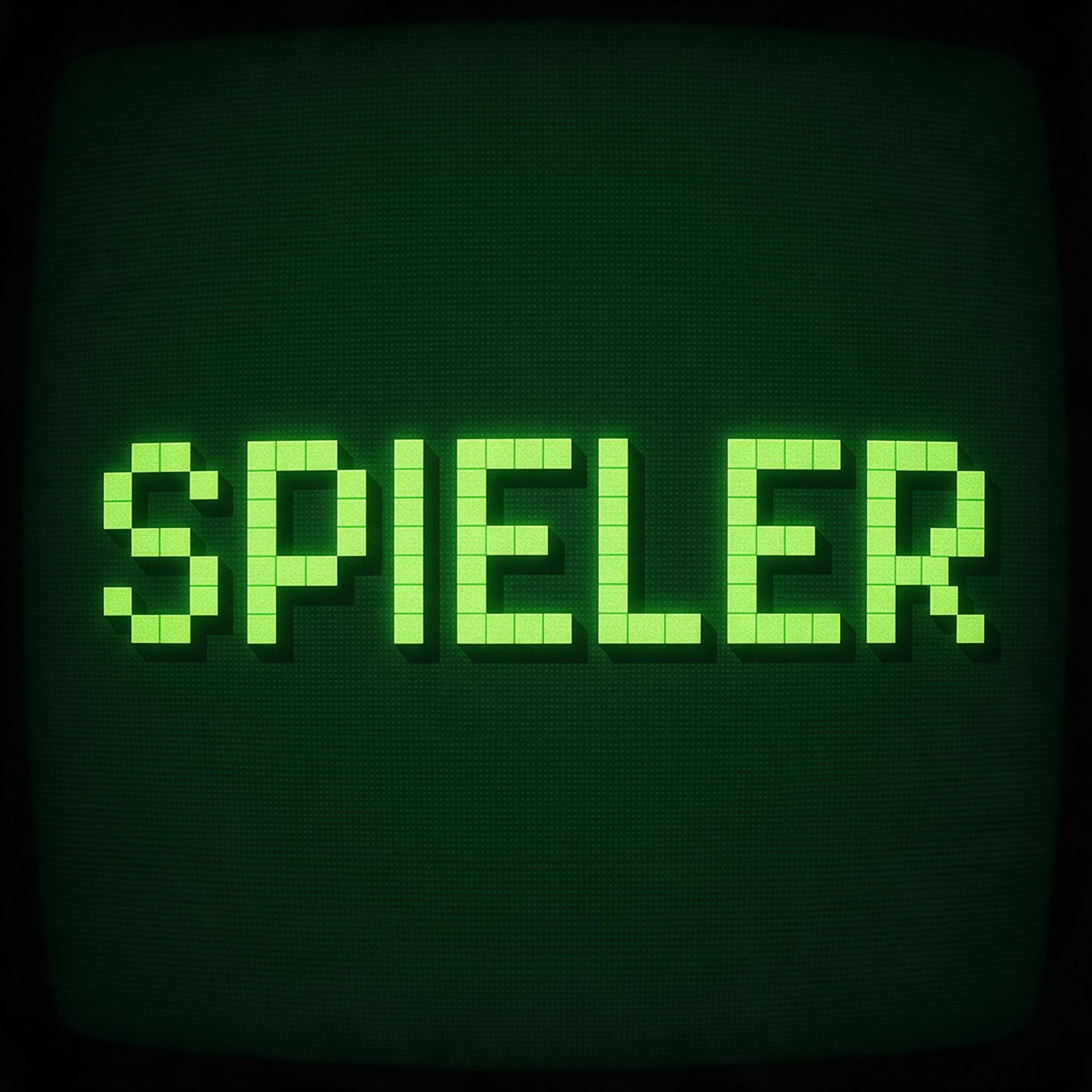 Pixel-Schrift KI-Schrift, erstellt mit Seedream: das Wort SPIELER
