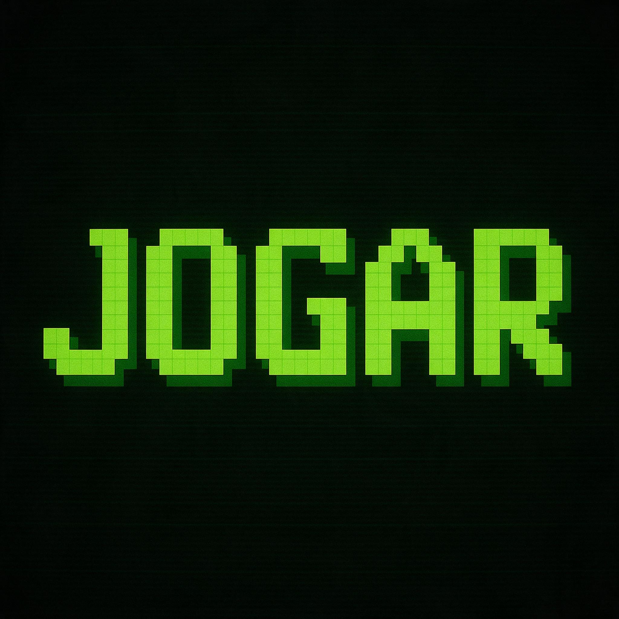 Fonte de IA Fonte pixel gerada no Seedream: a palavra JOGAR