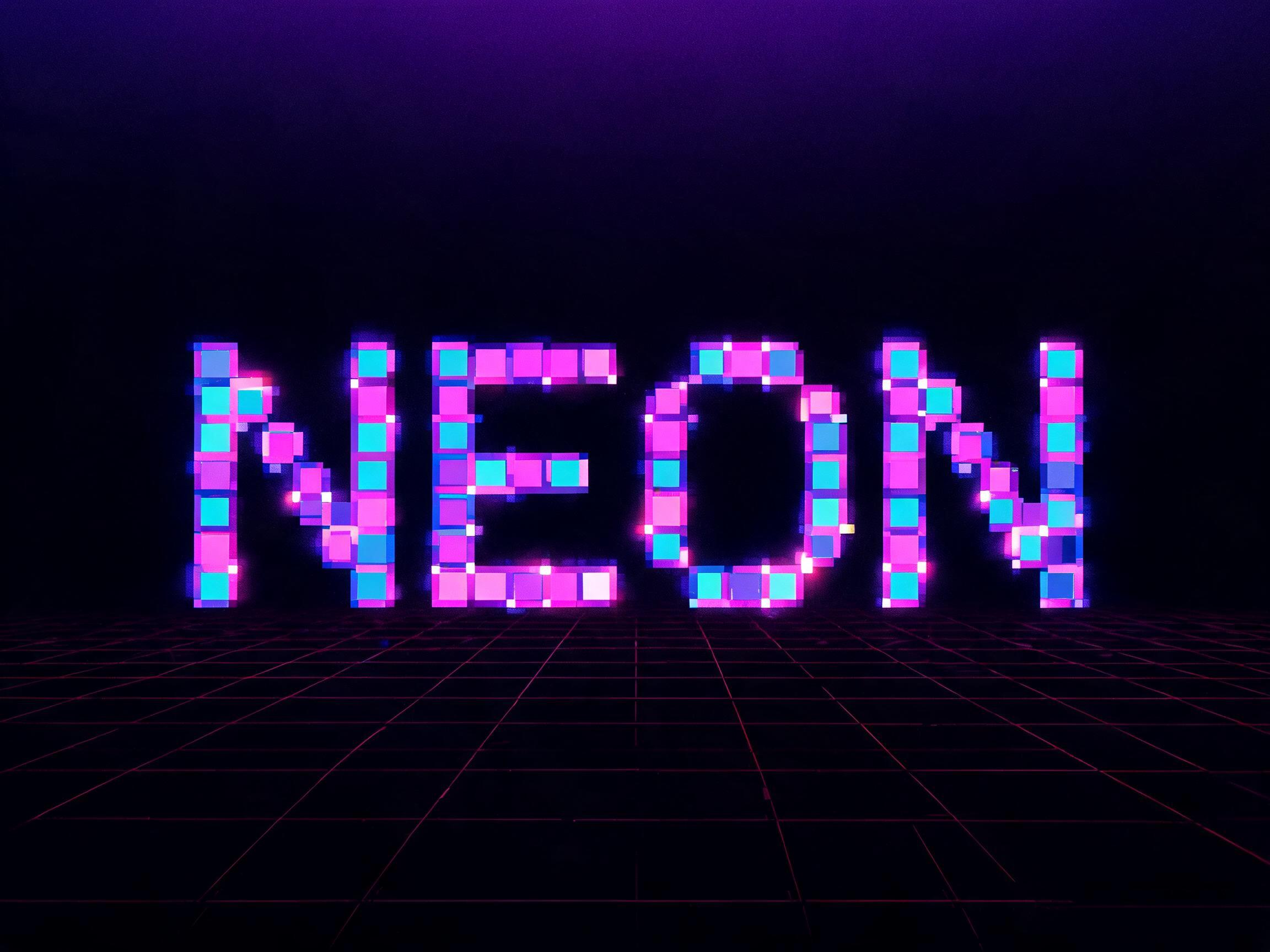 Pixel Neon AI font effect image