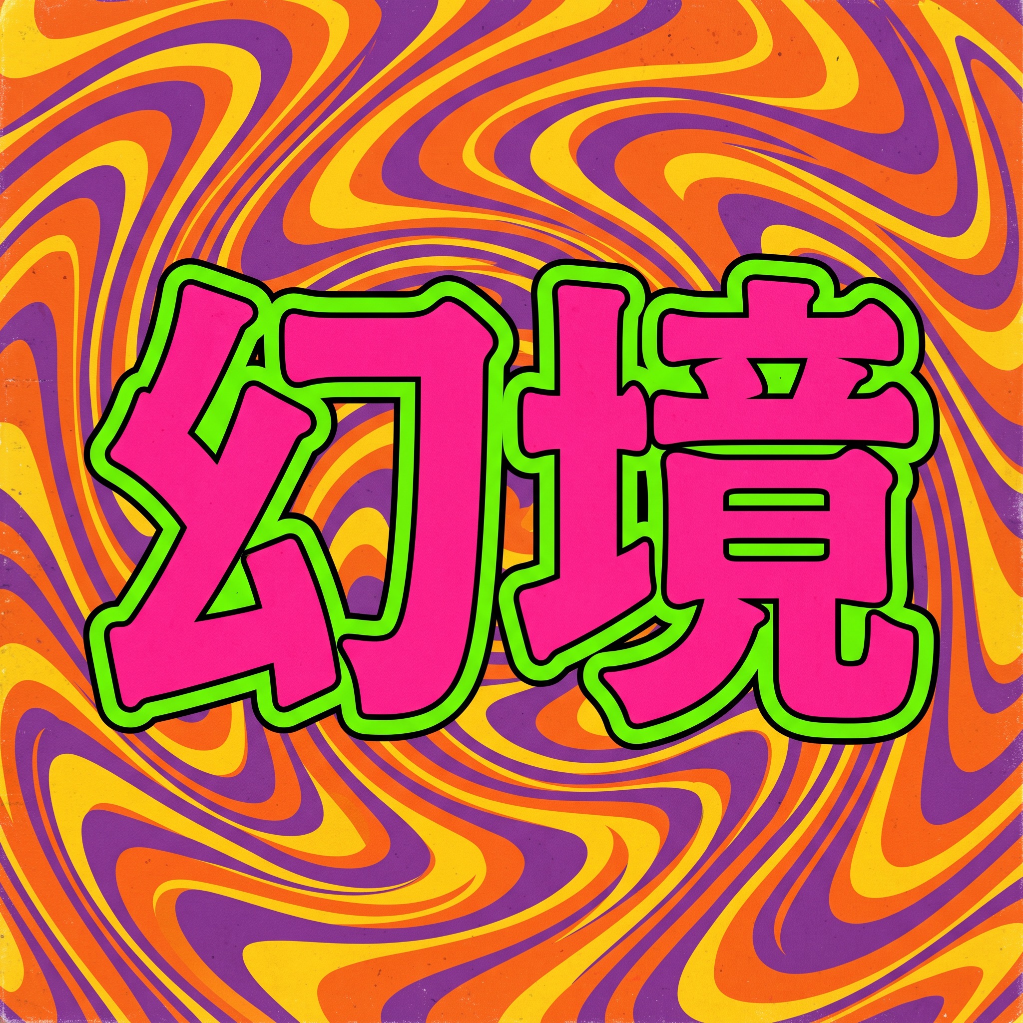 迷幻字体 AI 字体在 Nano Banana 上的生成结果：文字 幻境