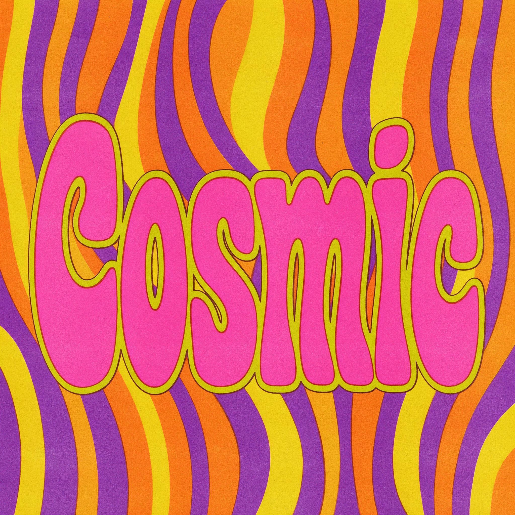 Psychedelic Font AI font generated with Seedream: the word Cosmic