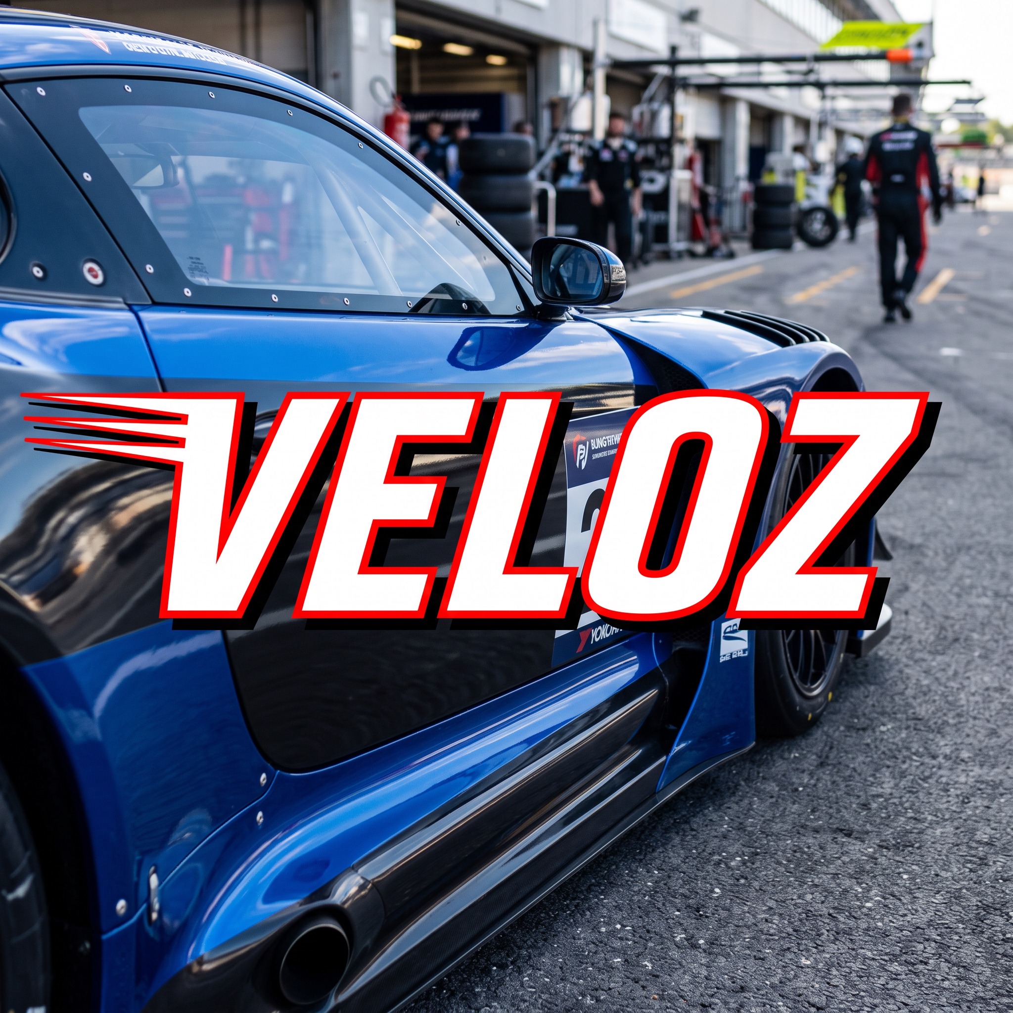 Fuente de IA Letra de carreras generada con Nano Banana: la palabra VELOZ