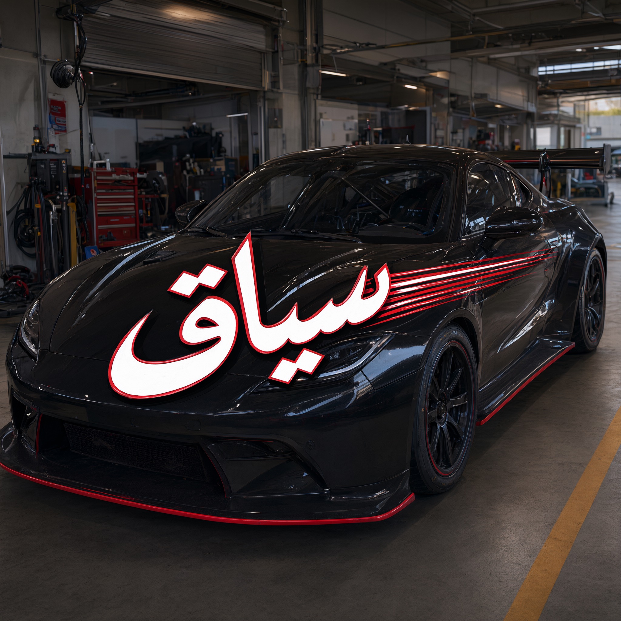 خط خط السباقات بالذكاء الاصطناعي من توليد Qwen-Image: كلمة سباق