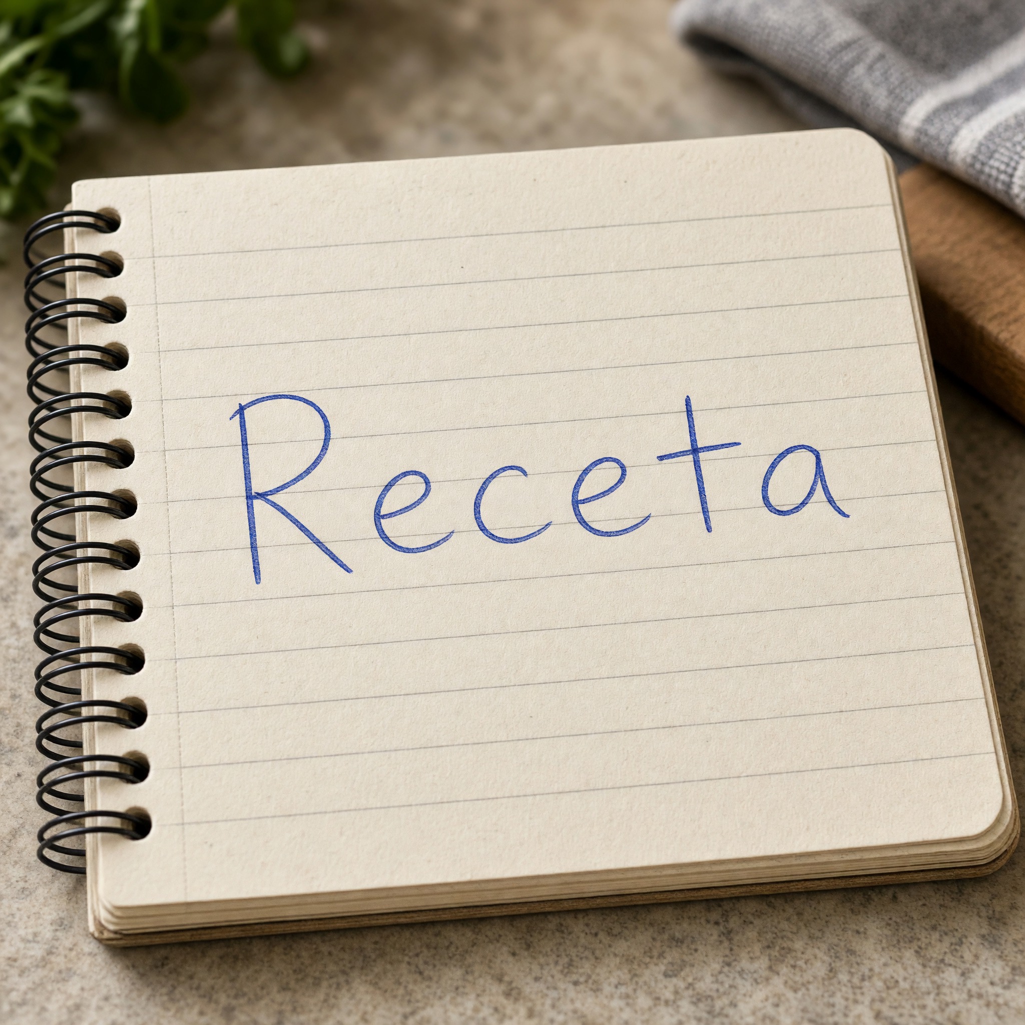 Fuente de IA Letra manuscrita realista generada con Grok Imagine: la palabra Receta