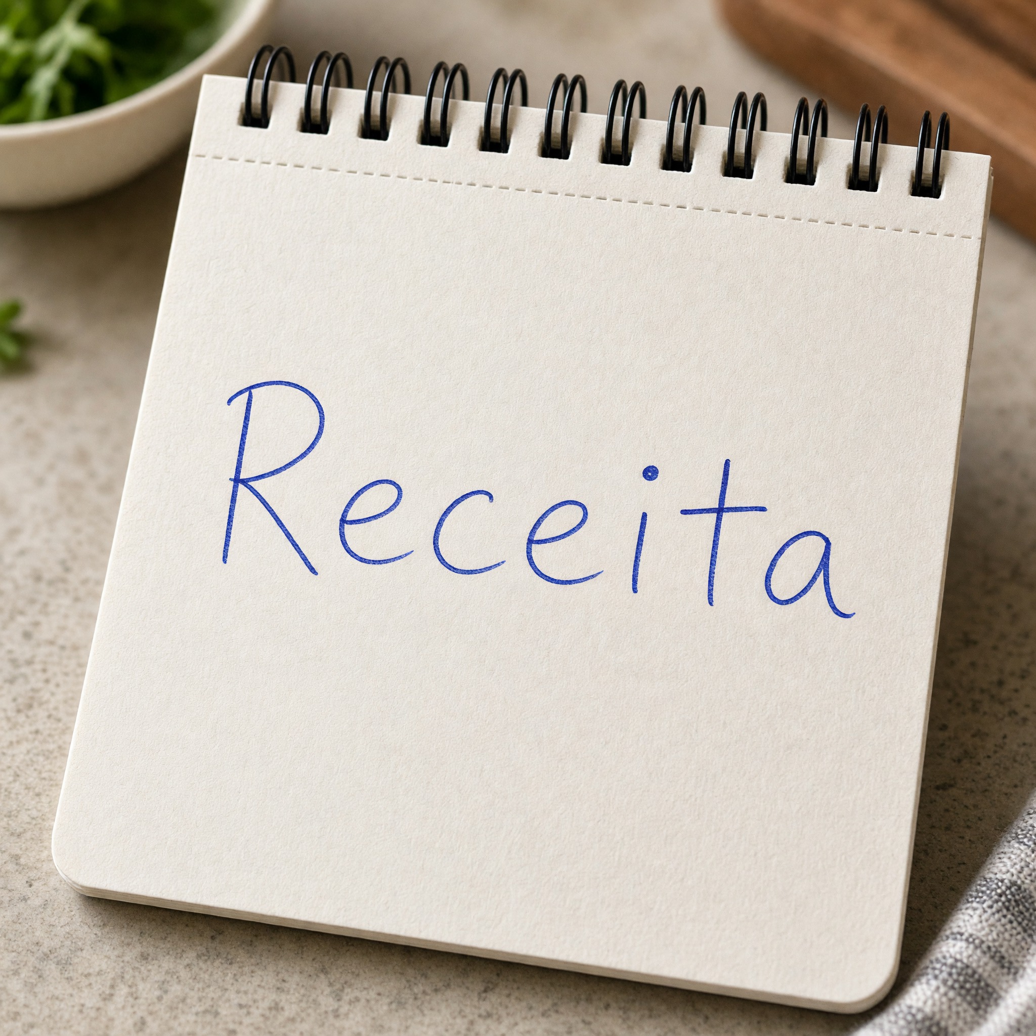 Fonte de IA Letra de mão realista gerada no Grok Imagine: a palavra Receita