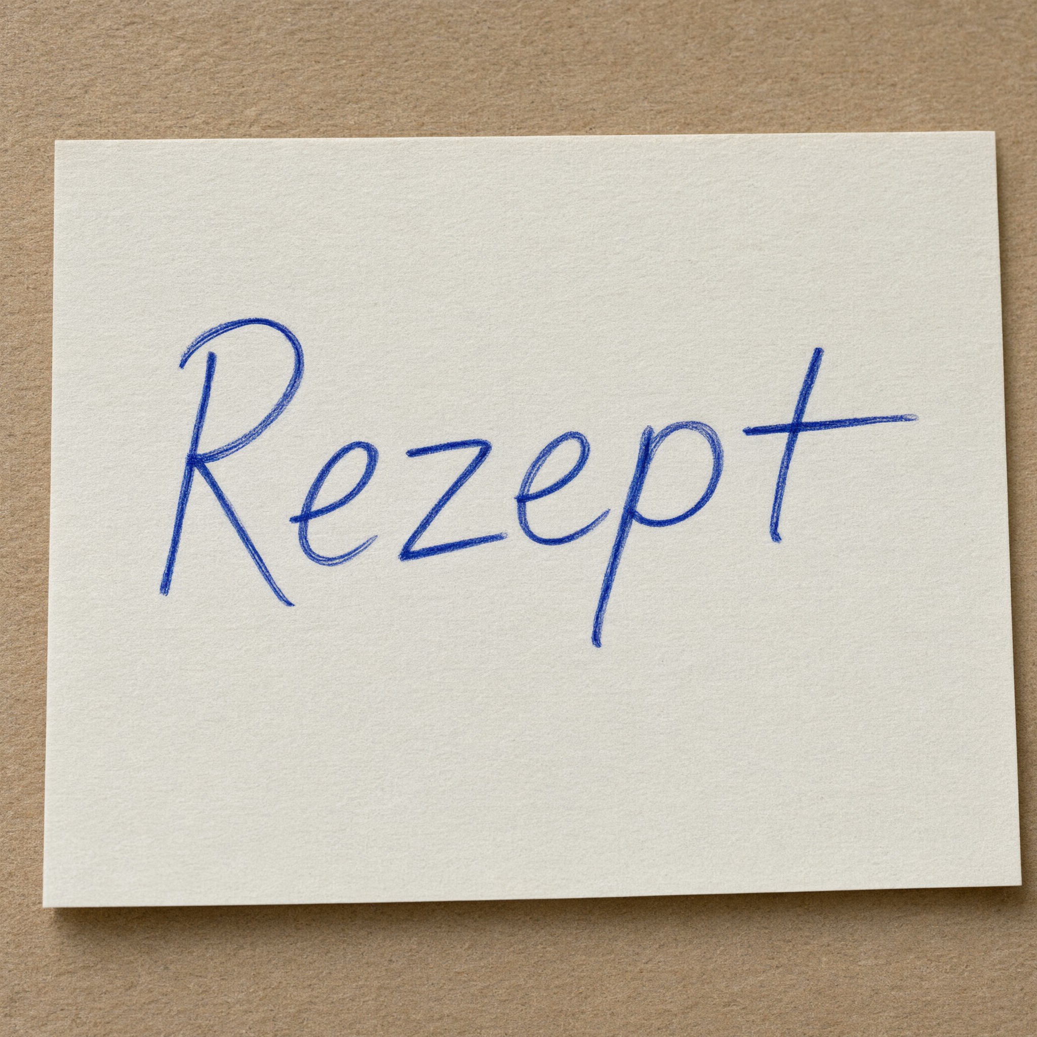 Echte Handschrift KI-Schrift, erstellt mit Qwen-Image: das Wort Rezept