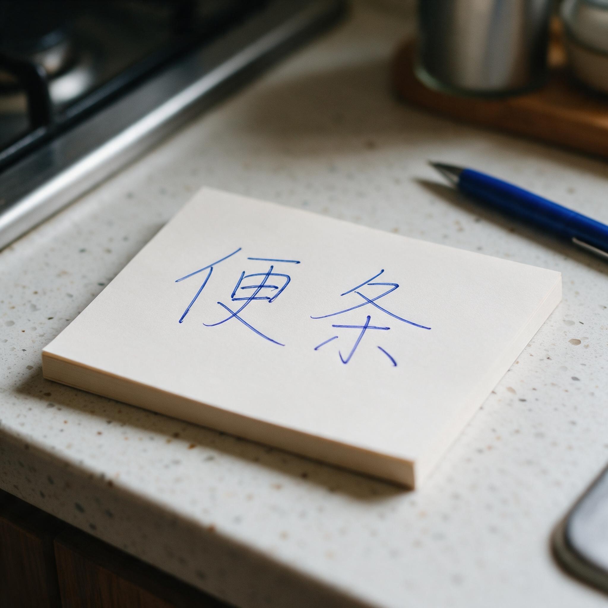 真实手写字 AI 字体在 Seedream 上的生成结果：文字 便条