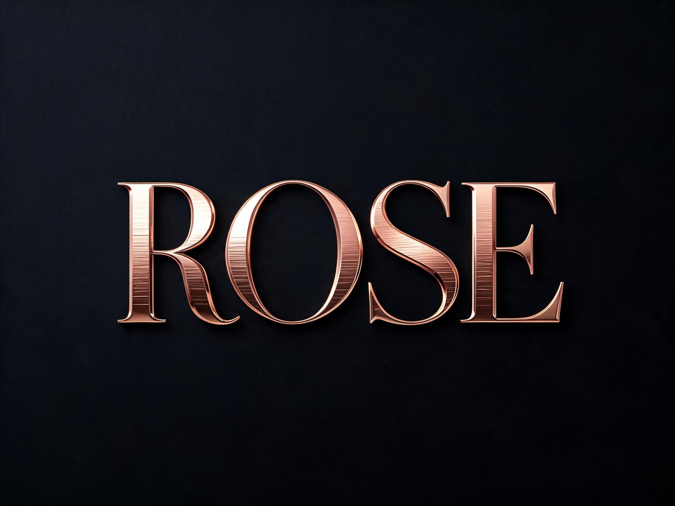 Rose Gold Foil AI font effect image