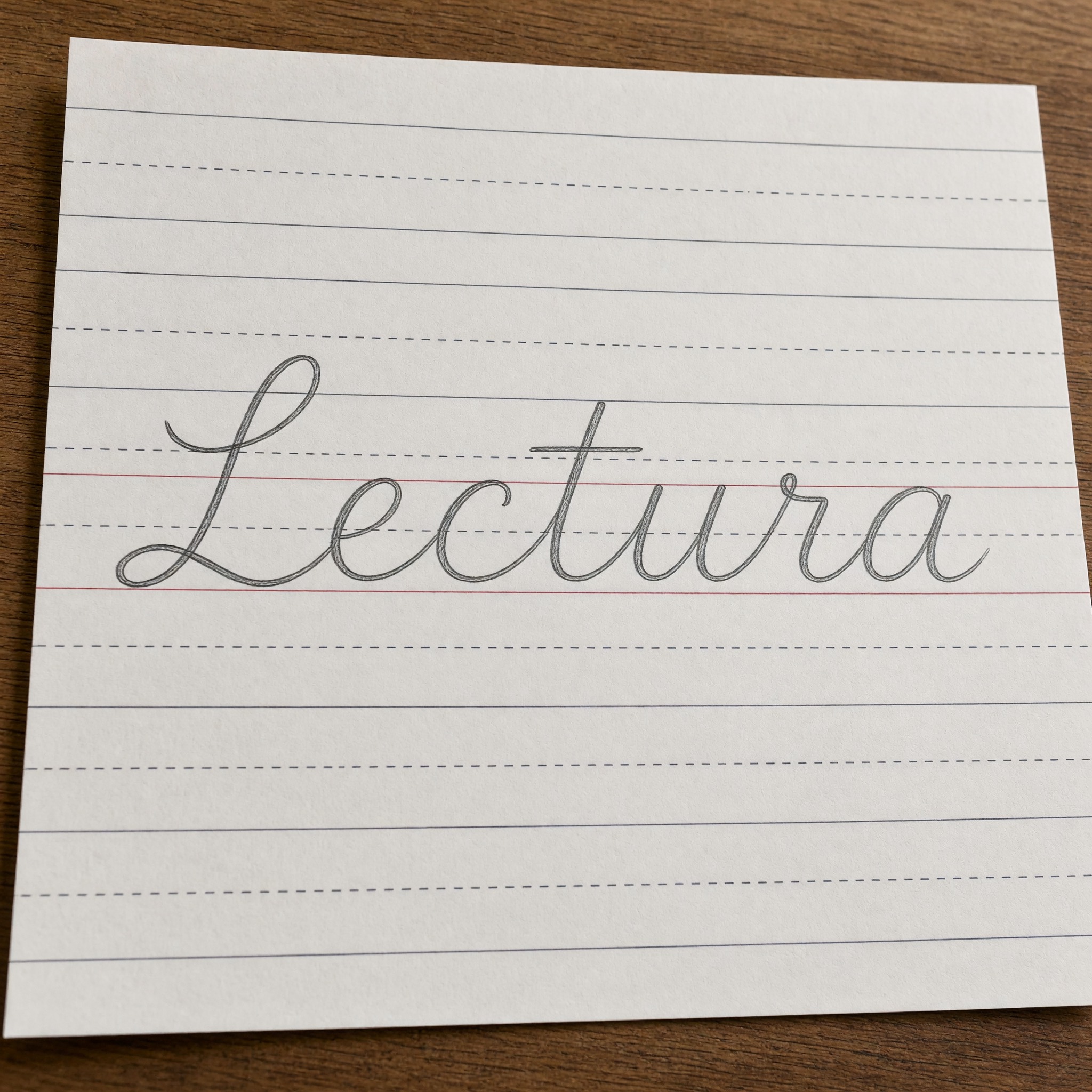 Fuente de IA Letra cursiva escolar generada con Grok Imagine: la palabra Lectura