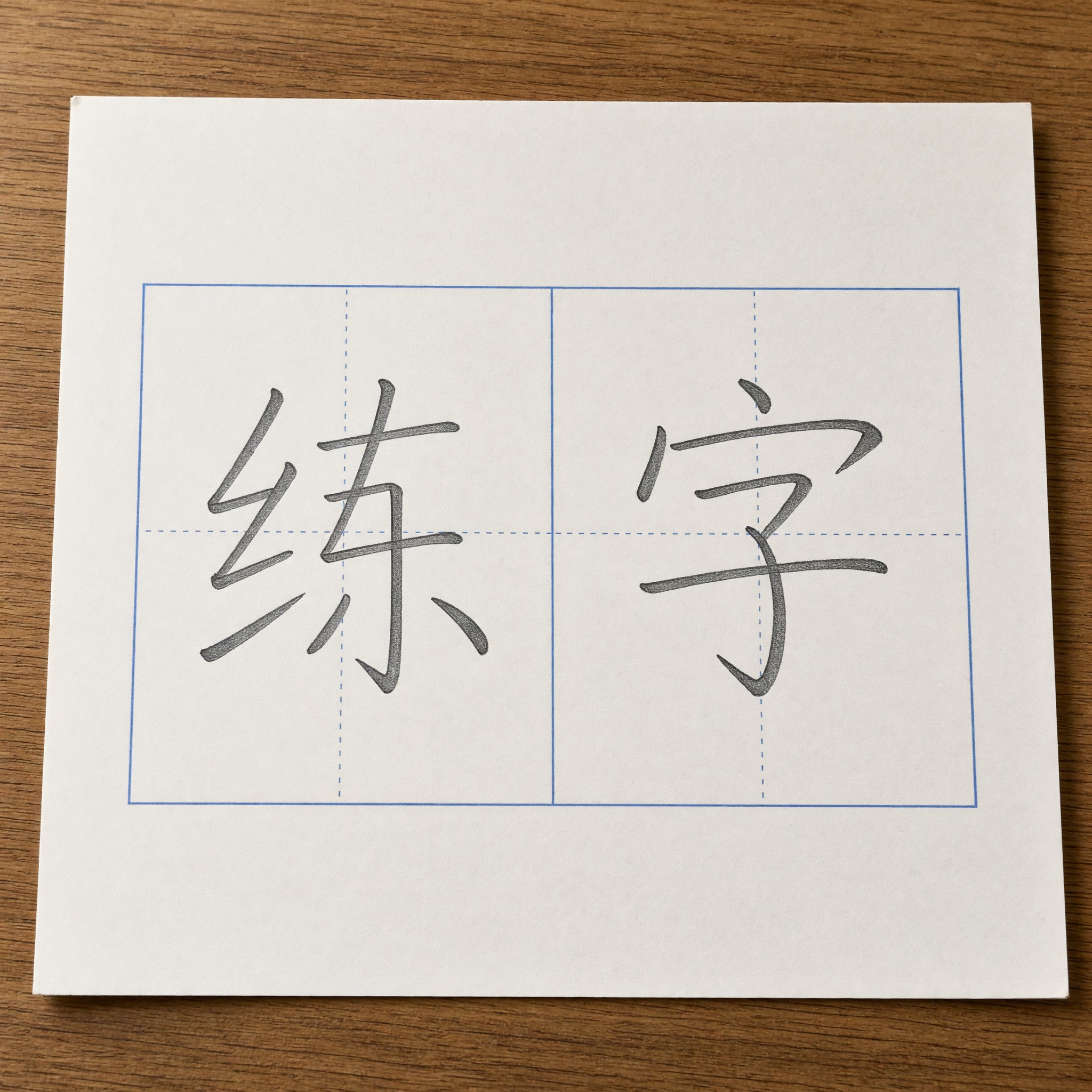 课本范字 AI 字体在 Grok Imagine 上的生成结果：文字 练字
