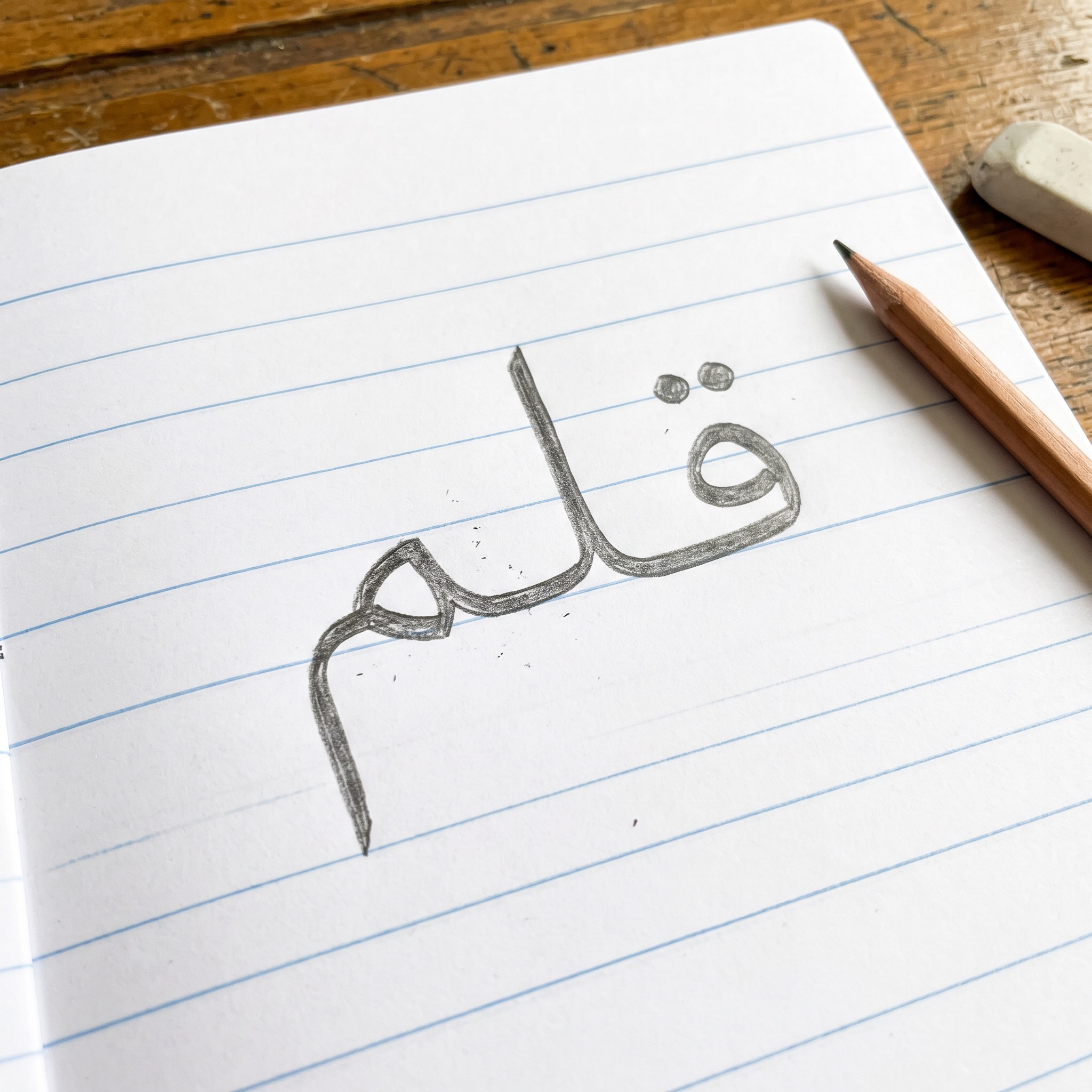خط خط مدرسي بالذكاء الاصطناعي من توليد Nano Banana: كلمة قلم