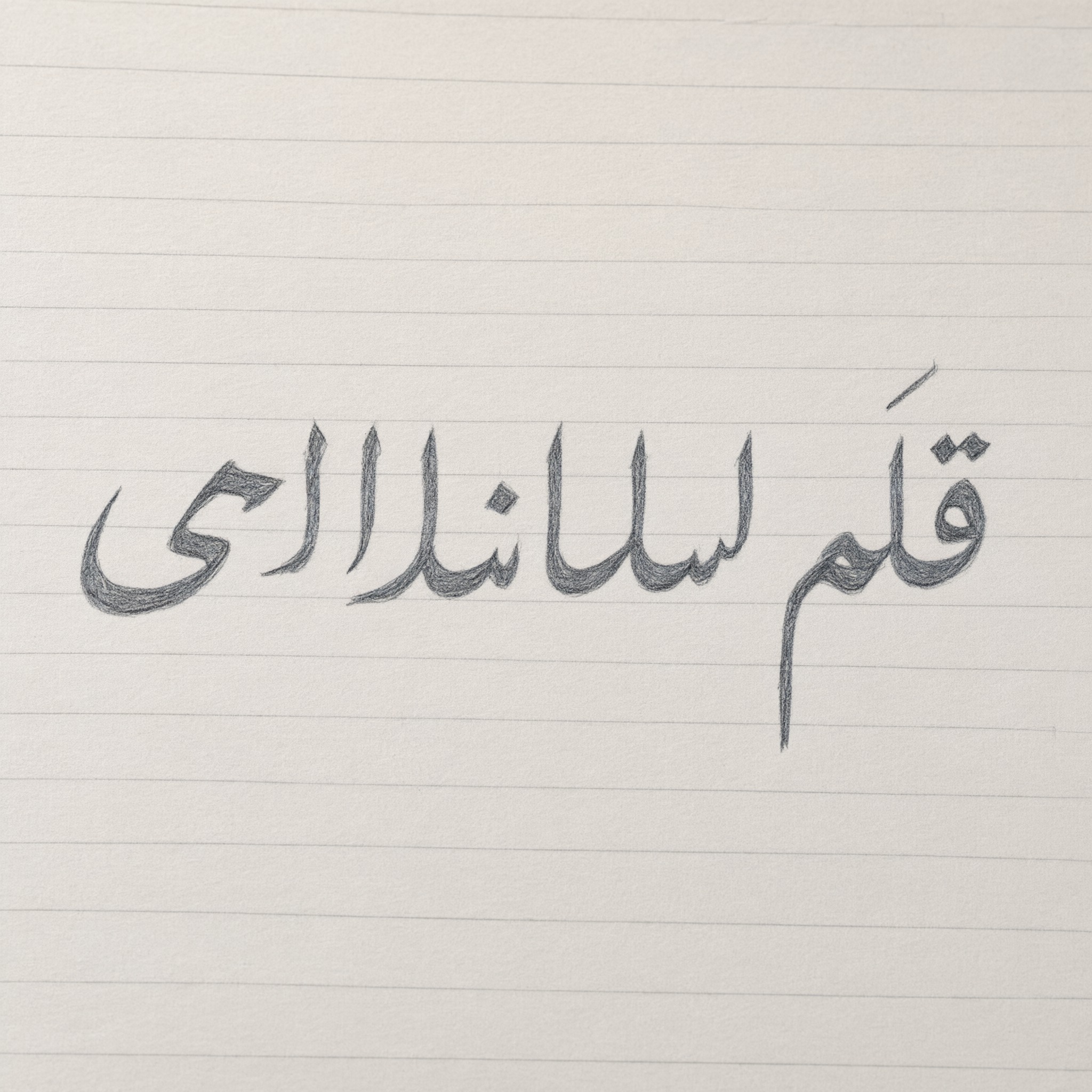 خط خط مدرسي بالذكاء الاصطناعي من توليد Qwen-Image: كلمة قلم