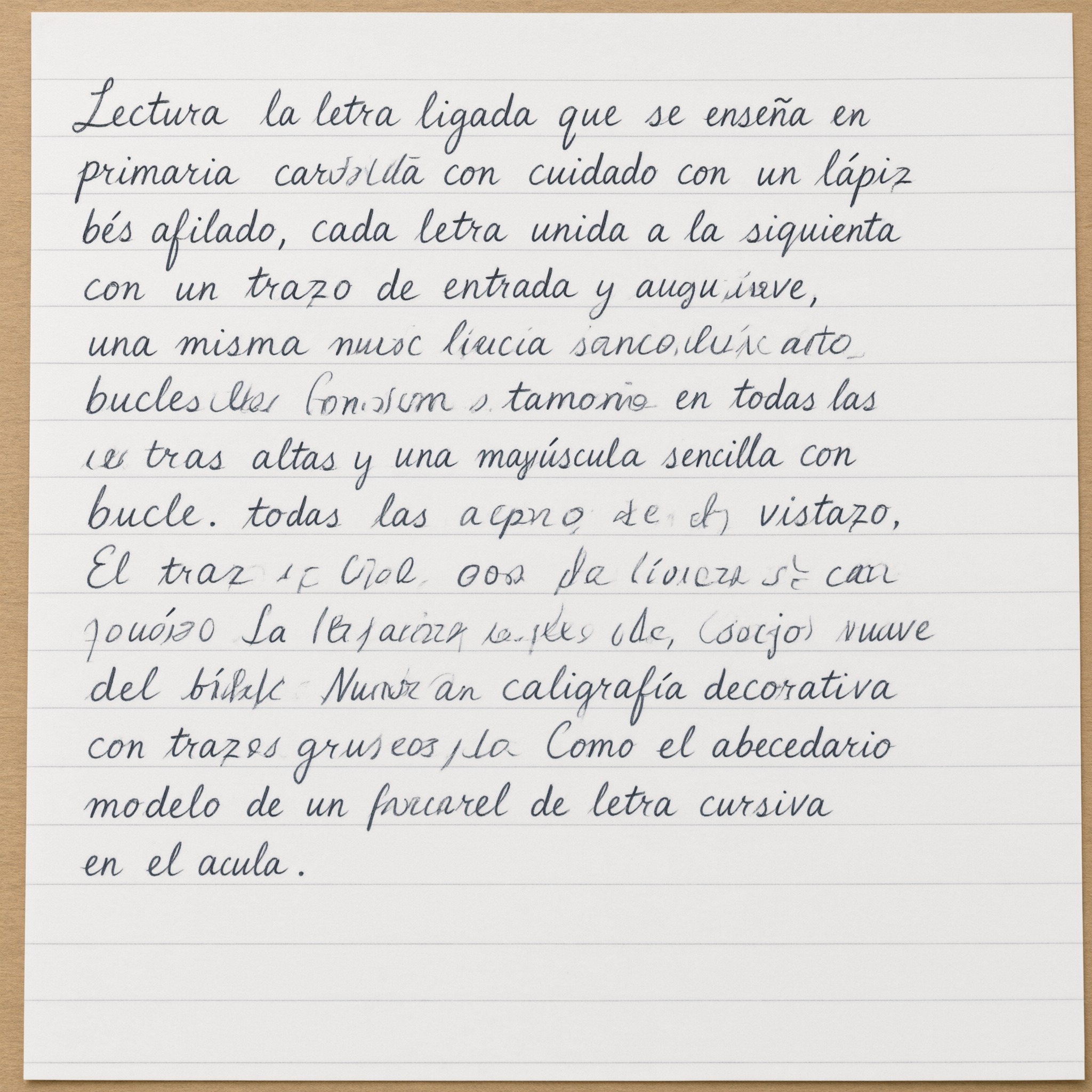 Fuente de IA Letra cursiva escolar generada con Qwen-Image: la palabra Lectura