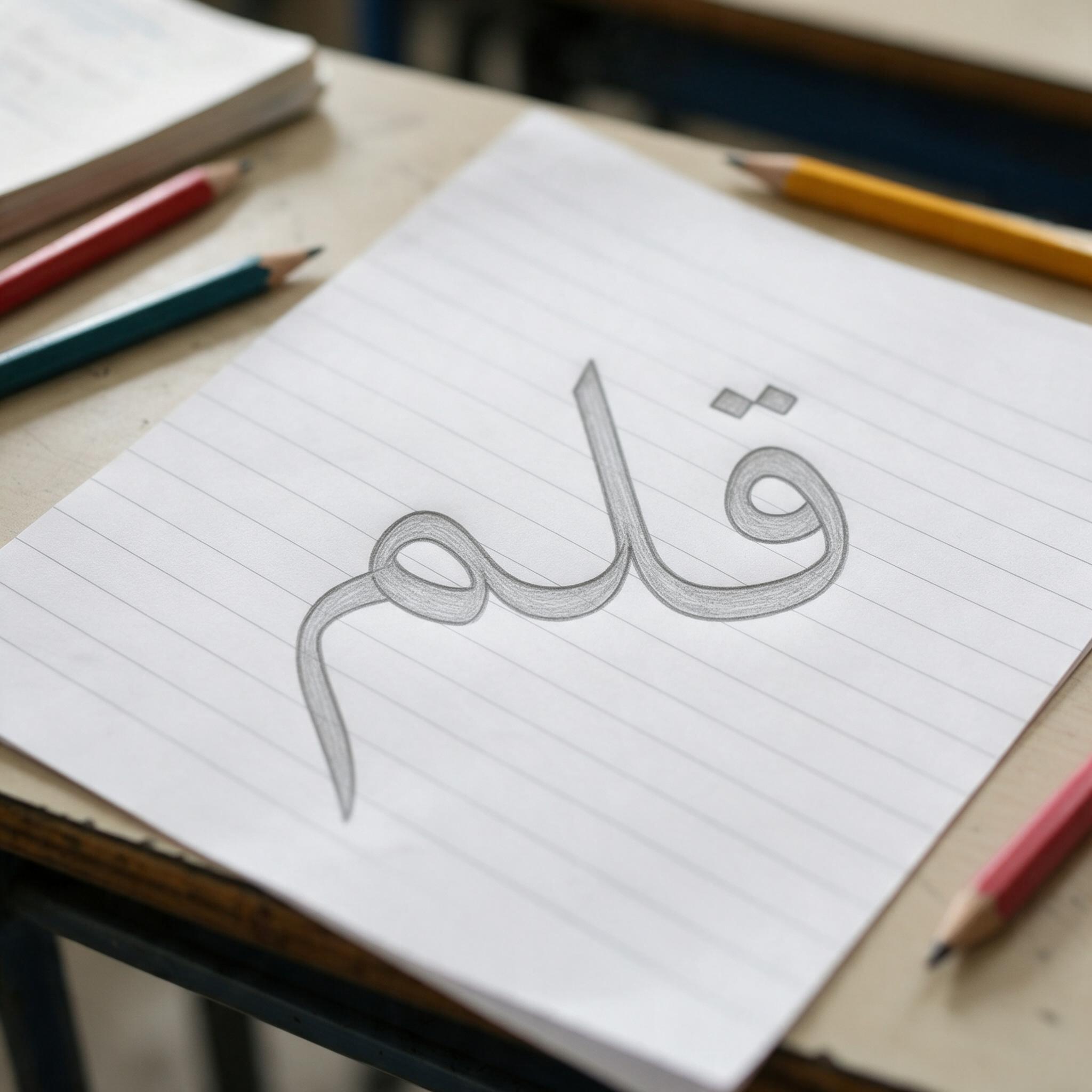 خط خط مدرسي بالذكاء الاصطناعي من توليد Seedream: كلمة قلم