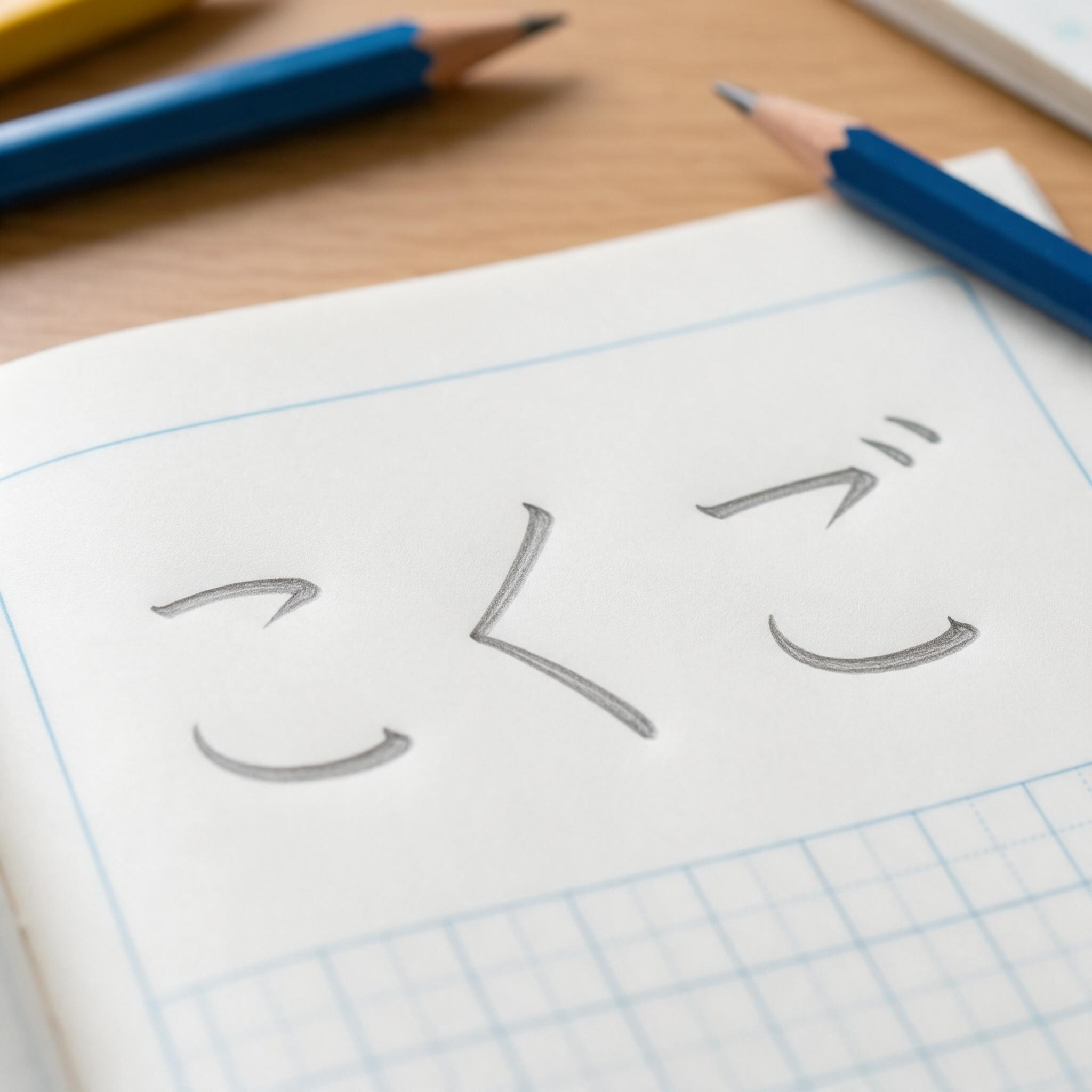 Seedream で生成した お手本の手書き文字 AIフォント：文字「こくご」