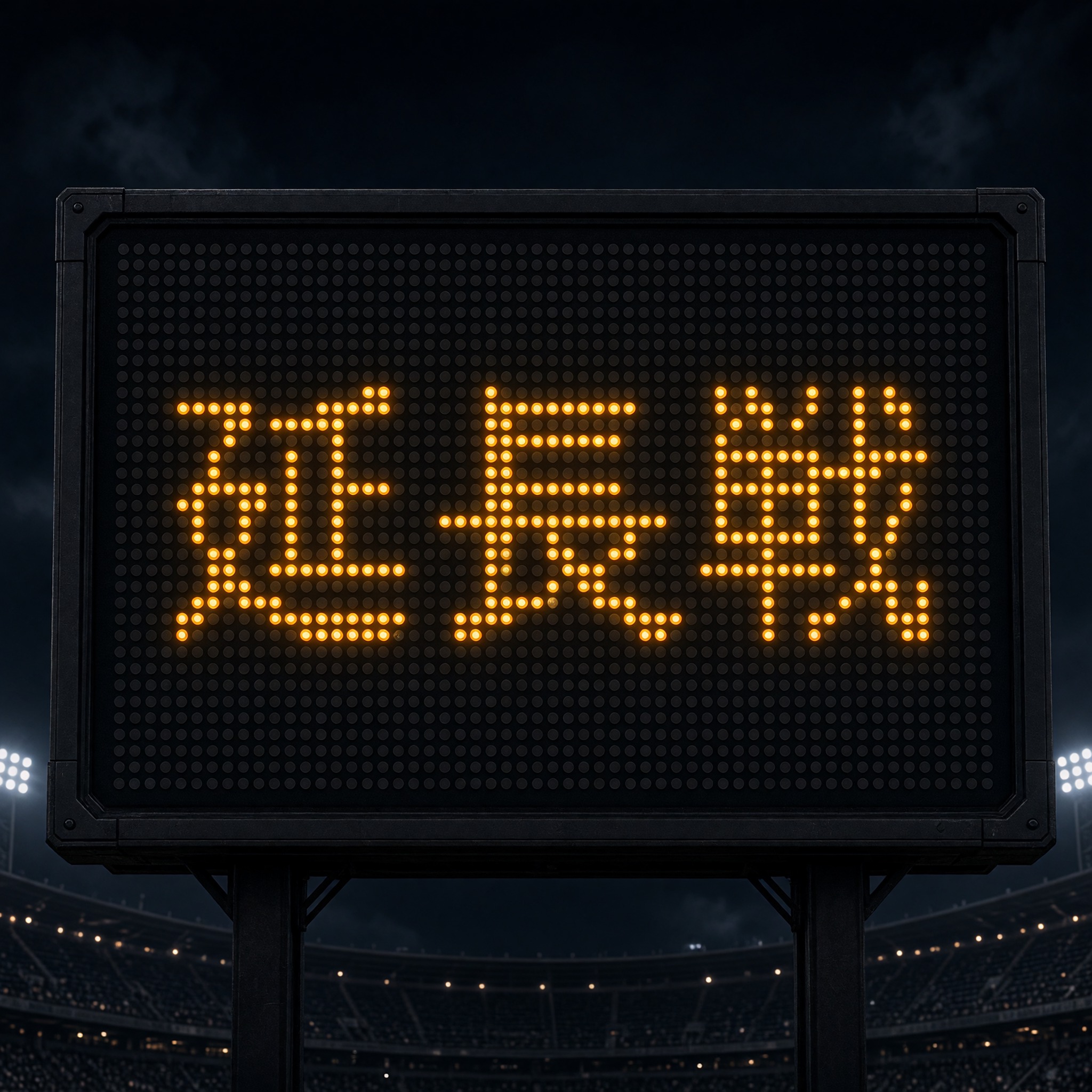 Grok Imagine で生成した スコアボード フォント AIフォント：文字「延長戦」