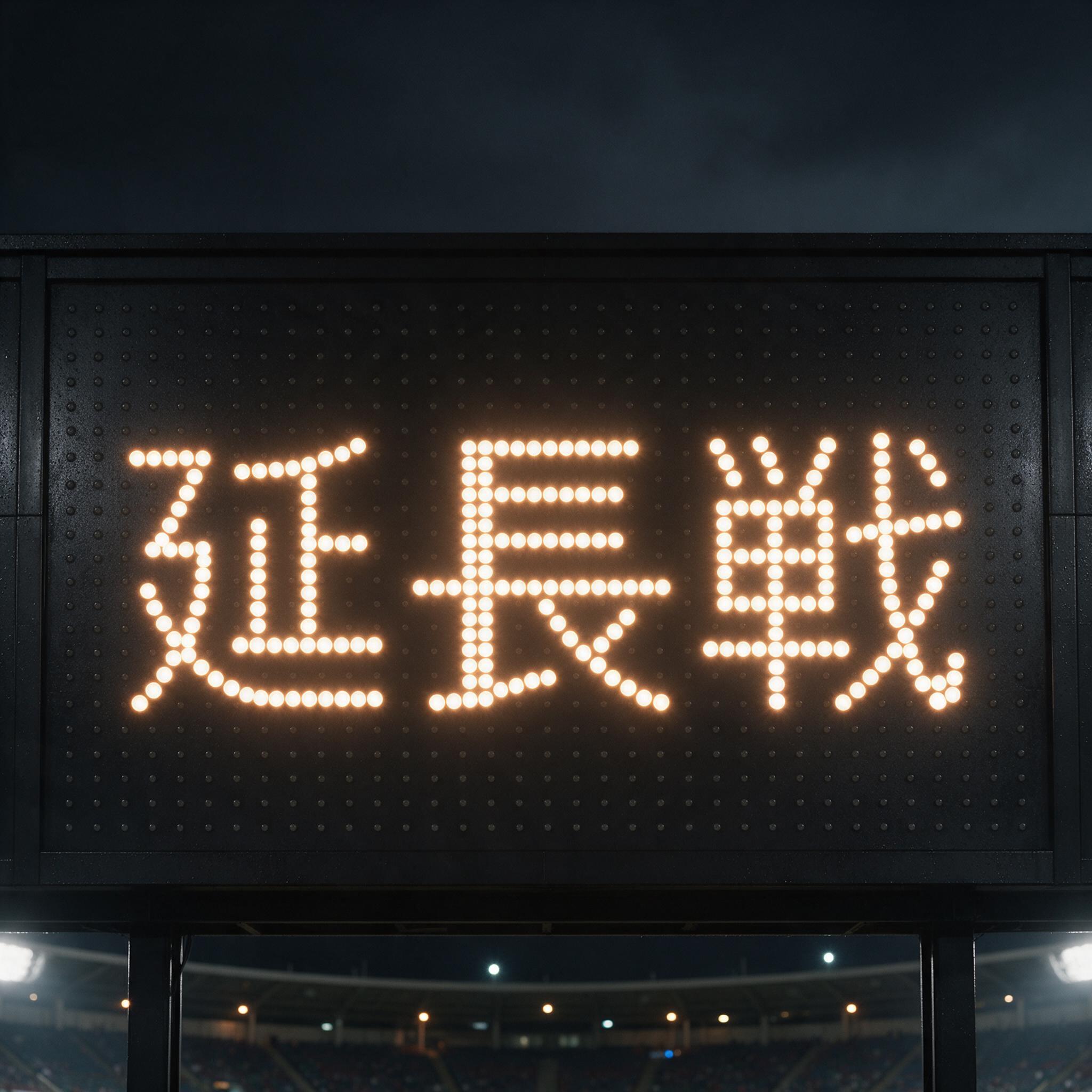 Seedream で生成した スコアボード フォント AIフォント：文字「延長戦」