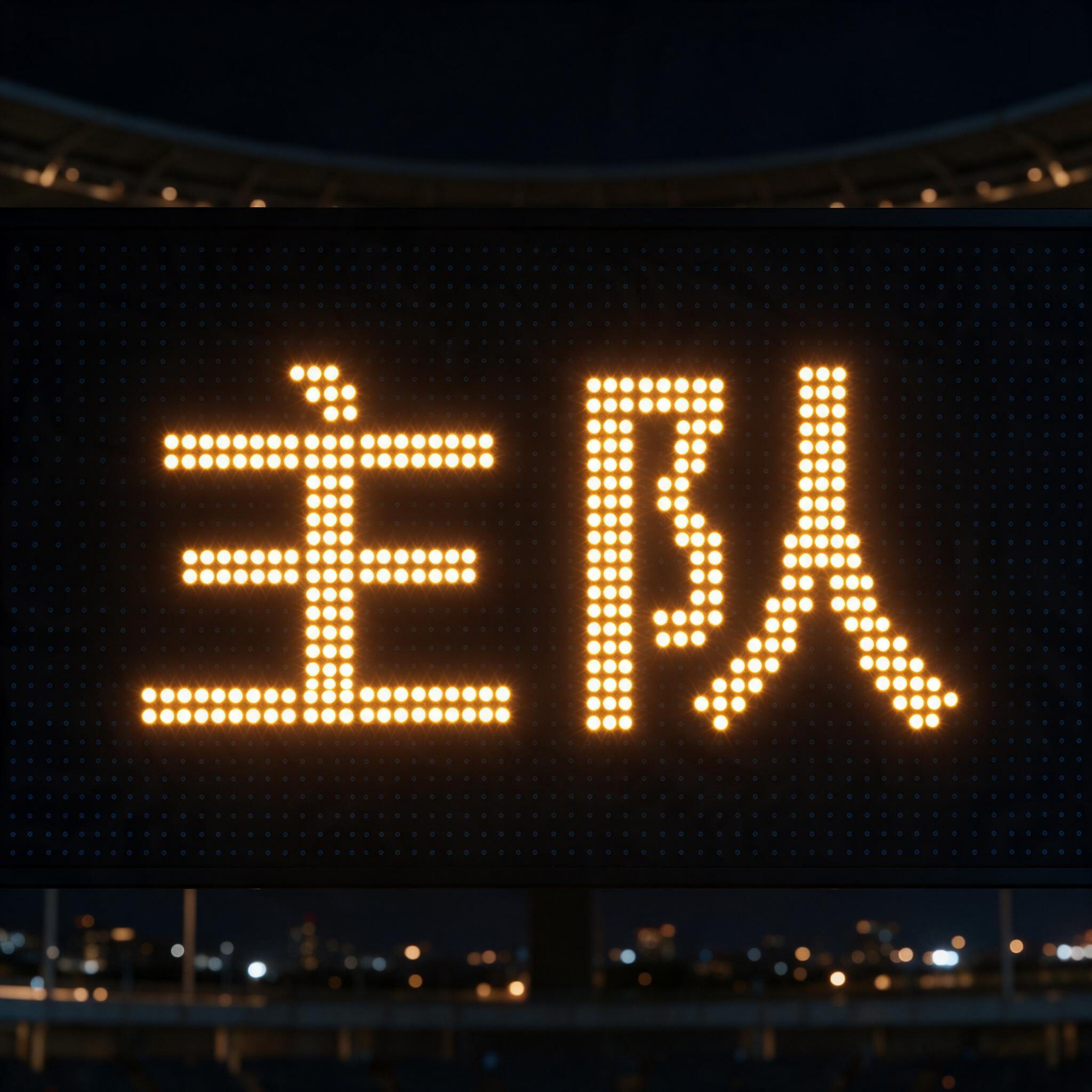 记分牌字体 AI 字体在 Seedream 上的生成结果：文字 主队