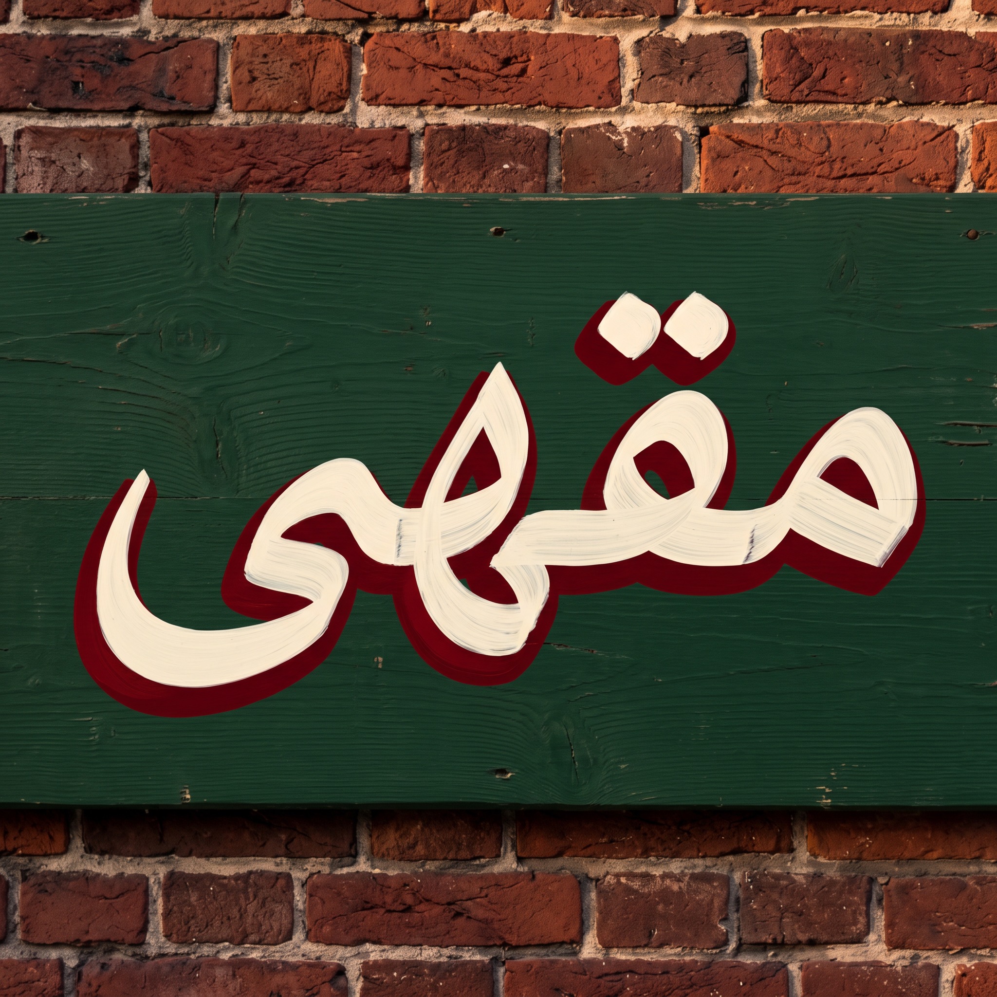 خط خط اللافتات اليدوية بالذكاء الاصطناعي من توليد Nano Banana: كلمة مقهى