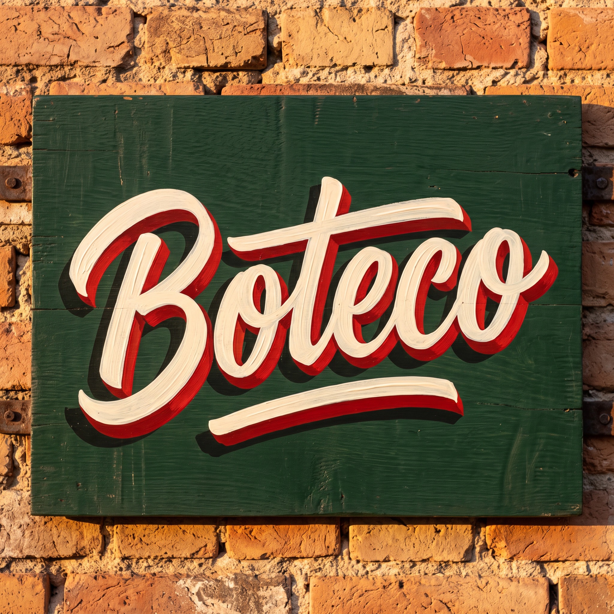 Fonte de IA Letreiro pintado à mão gerada no Nano Banana: a palavra Boteco