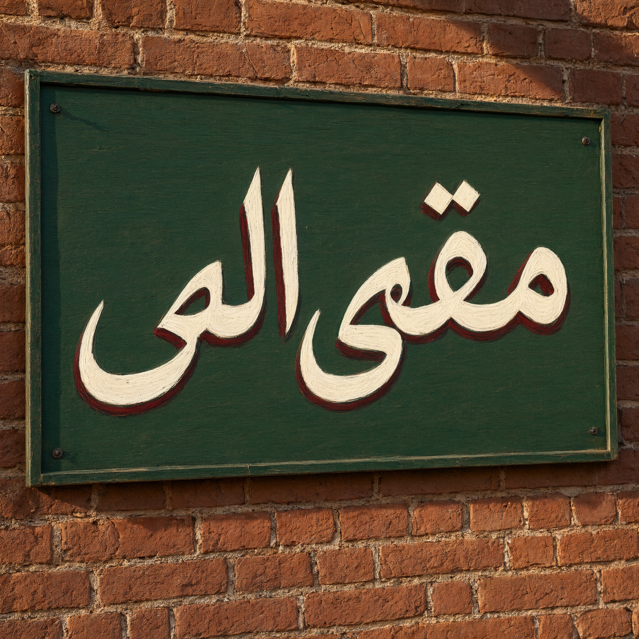 خط خط اللافتات اليدوية بالذكاء الاصطناعي من توليد Qwen-Image: كلمة مقهى