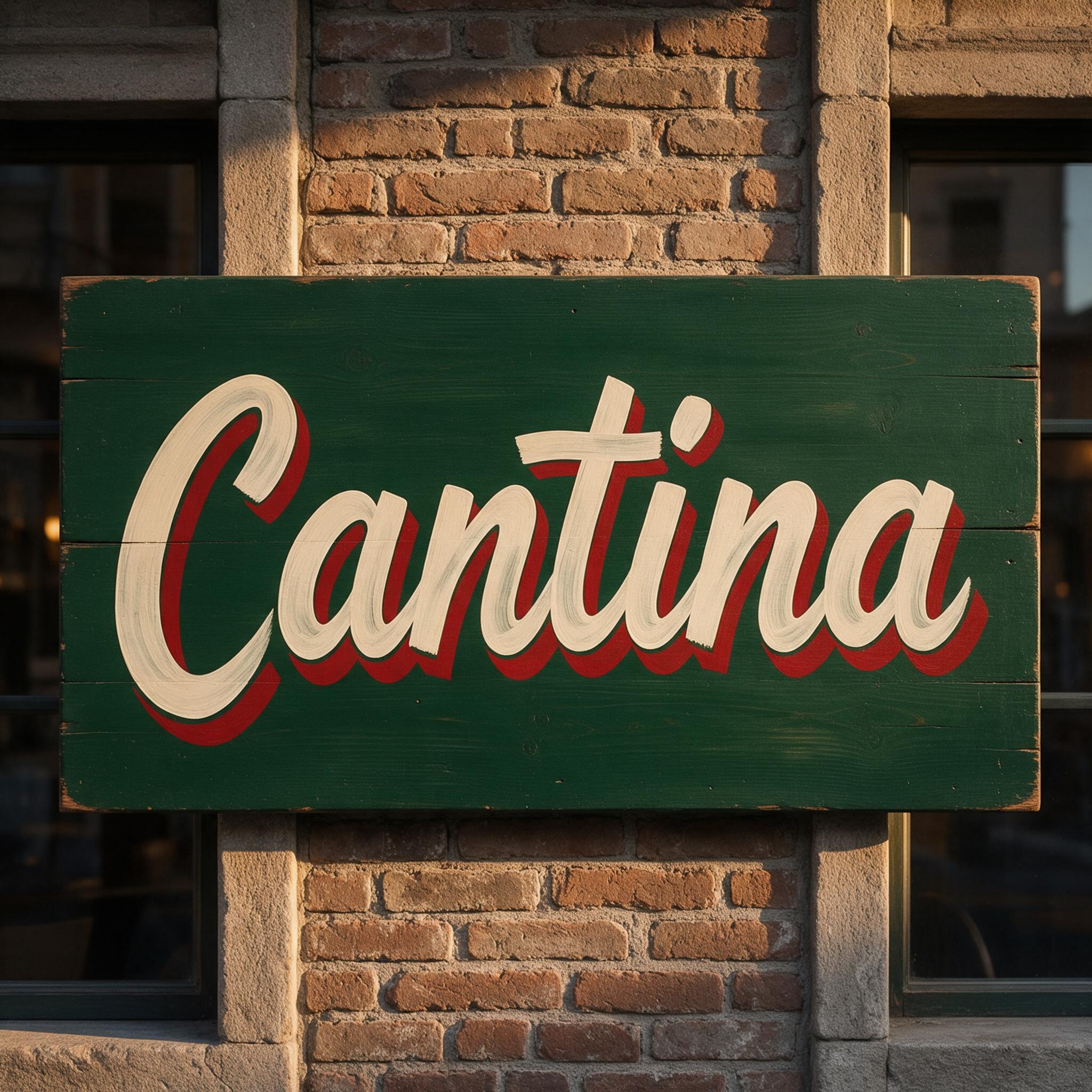 Fuente de IA Rotulación a mano generada con Seedream: la palabra Cantina