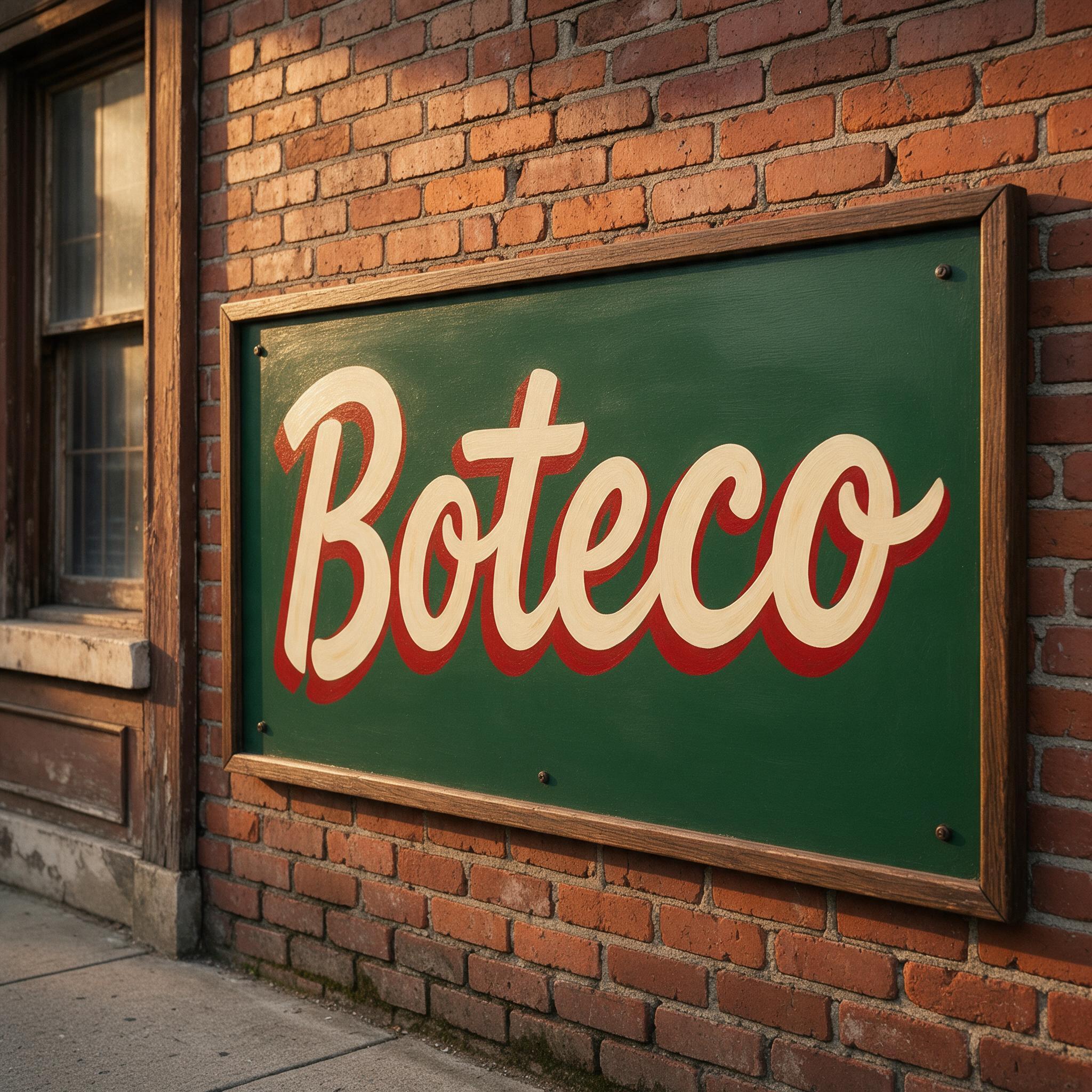 Fonte de IA Letreiro pintado à mão gerada no Seedream: a palavra Boteco