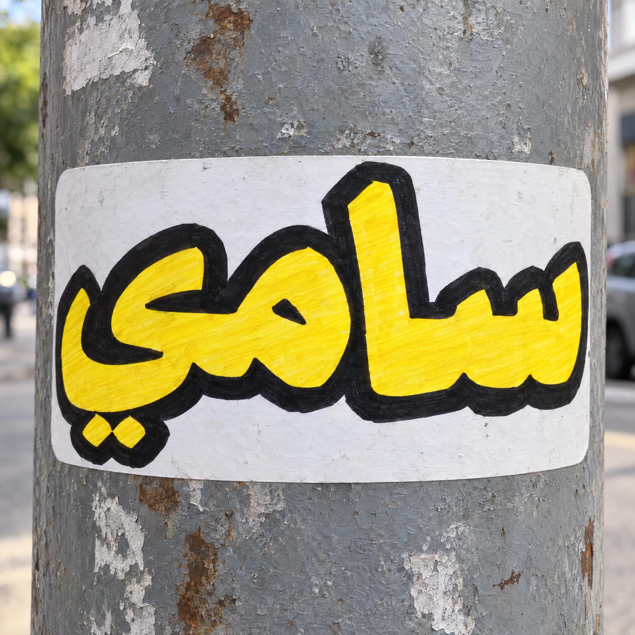 صورة مثال لخط ملصق جرافيتي بالذكاء الاصطناعي