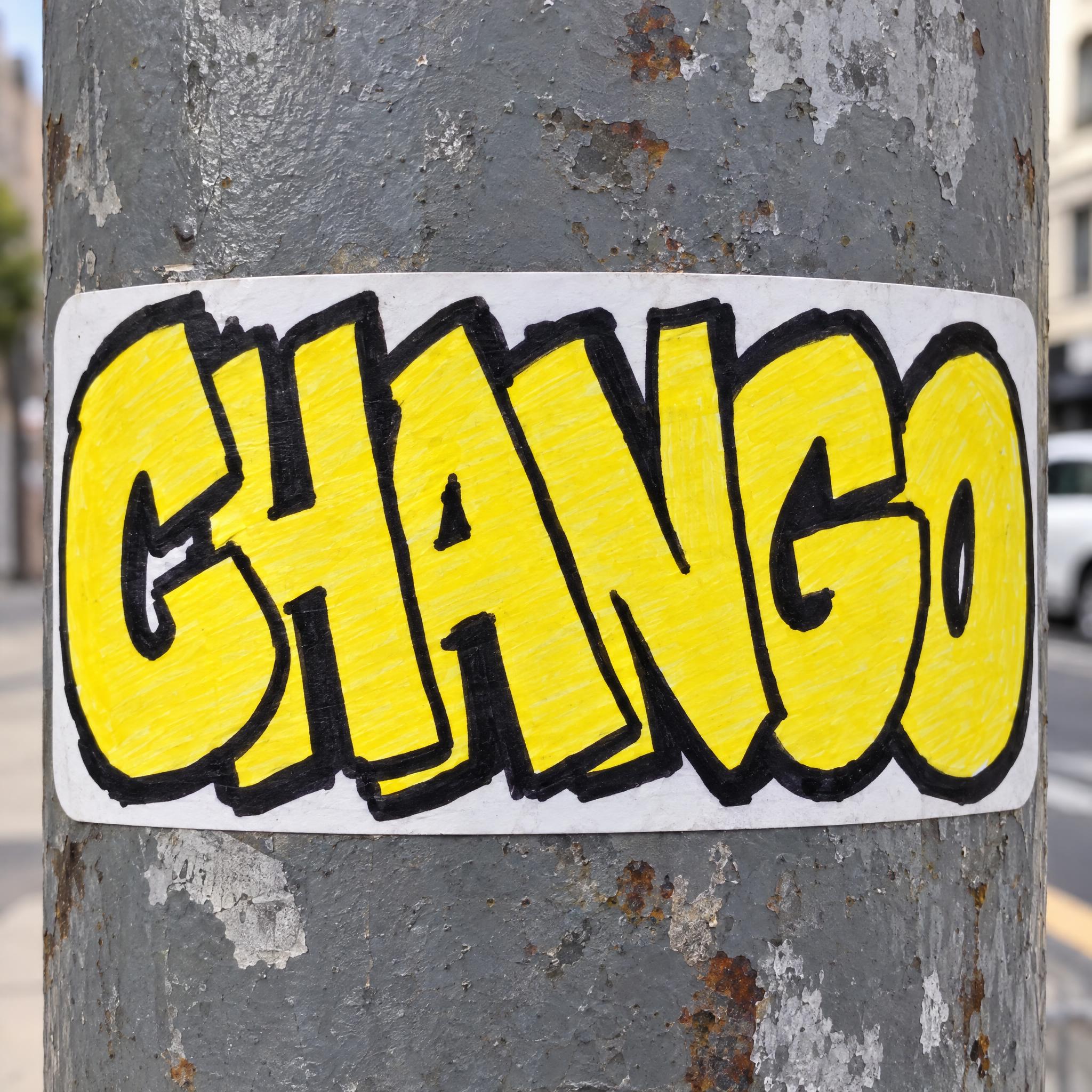 Imagen de ejemplo de la fuente de IA Sticker de graffiti