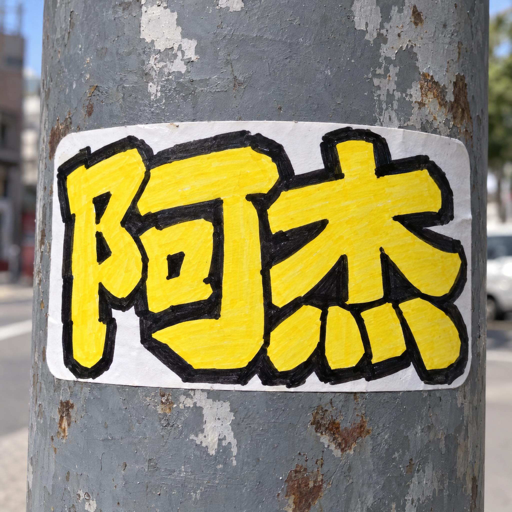 涂鸦贴纸签名 AI 字体效果图