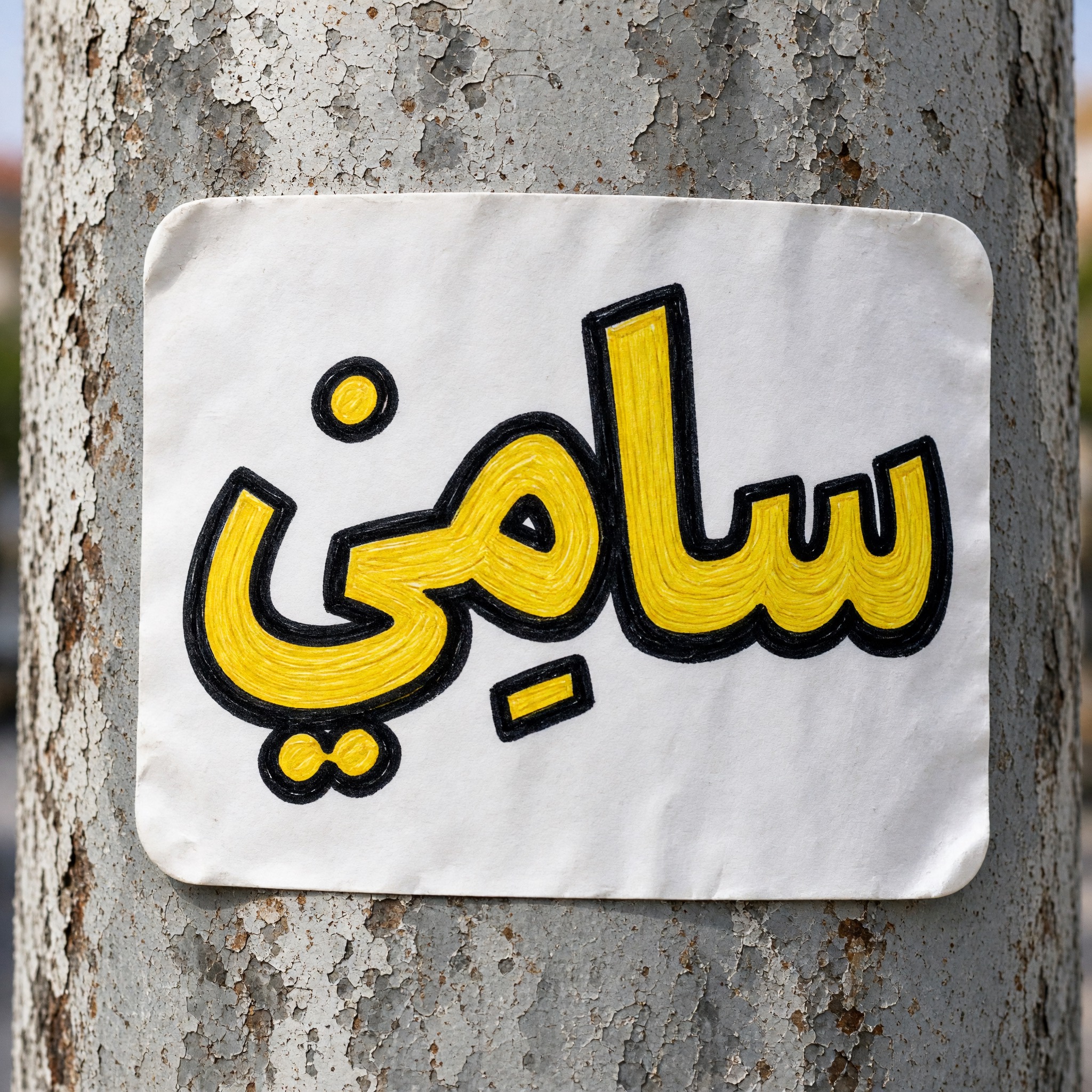 خط ملصق جرافيتي بالذكاء الاصطناعي من توليد Grok Imagine: كلمة سامي