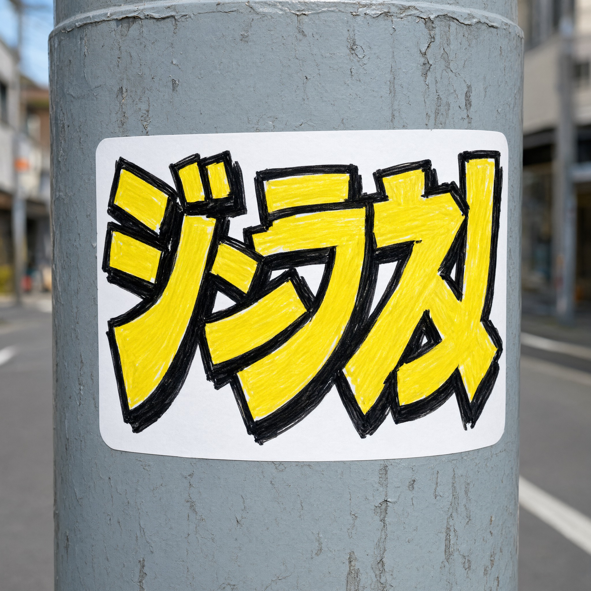 Qwen-Image で生成した グラフィティステッカー AIフォント：文字「ジンクス」