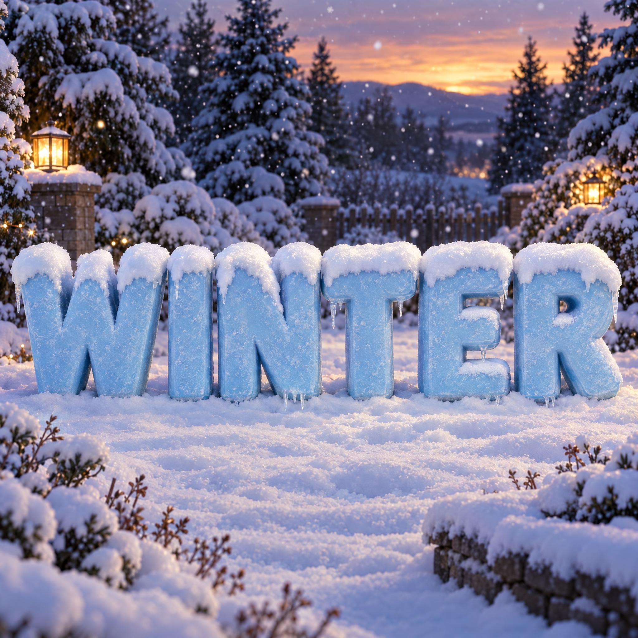 Snow Font AI font effect image