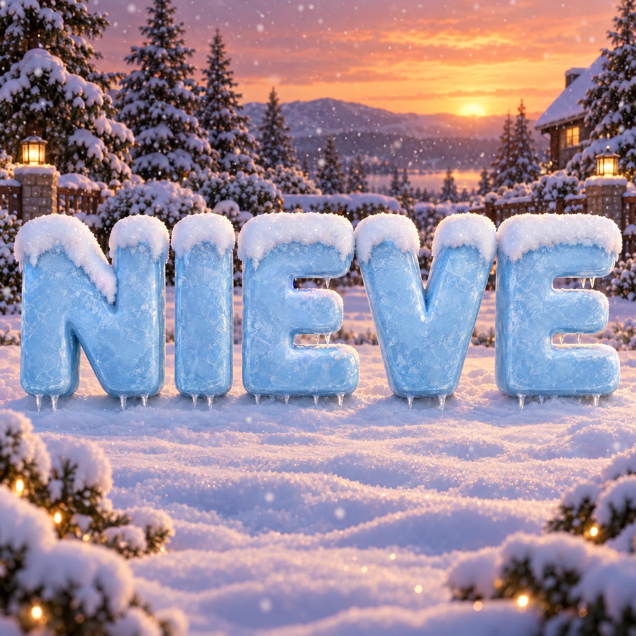 Imagen de ejemplo de la fuente de IA Letras con nieve