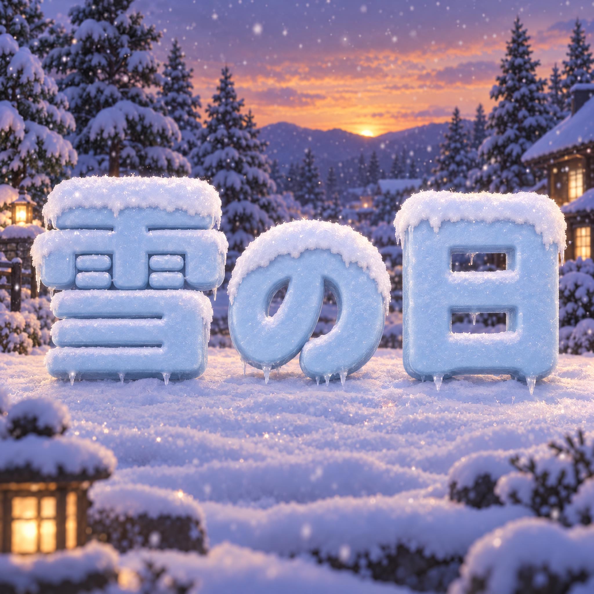 雪 文字 AIフォントの見本画像