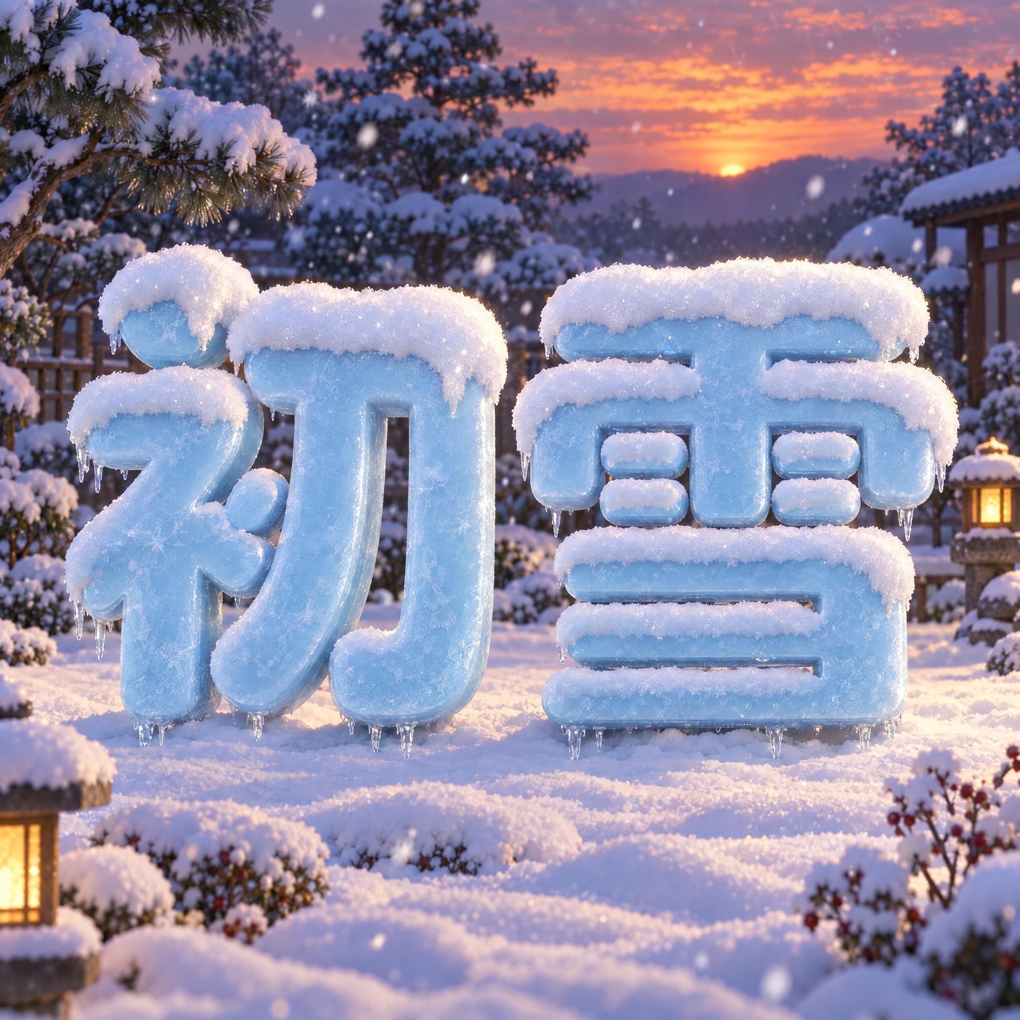 积雪字体 AI 字体效果图