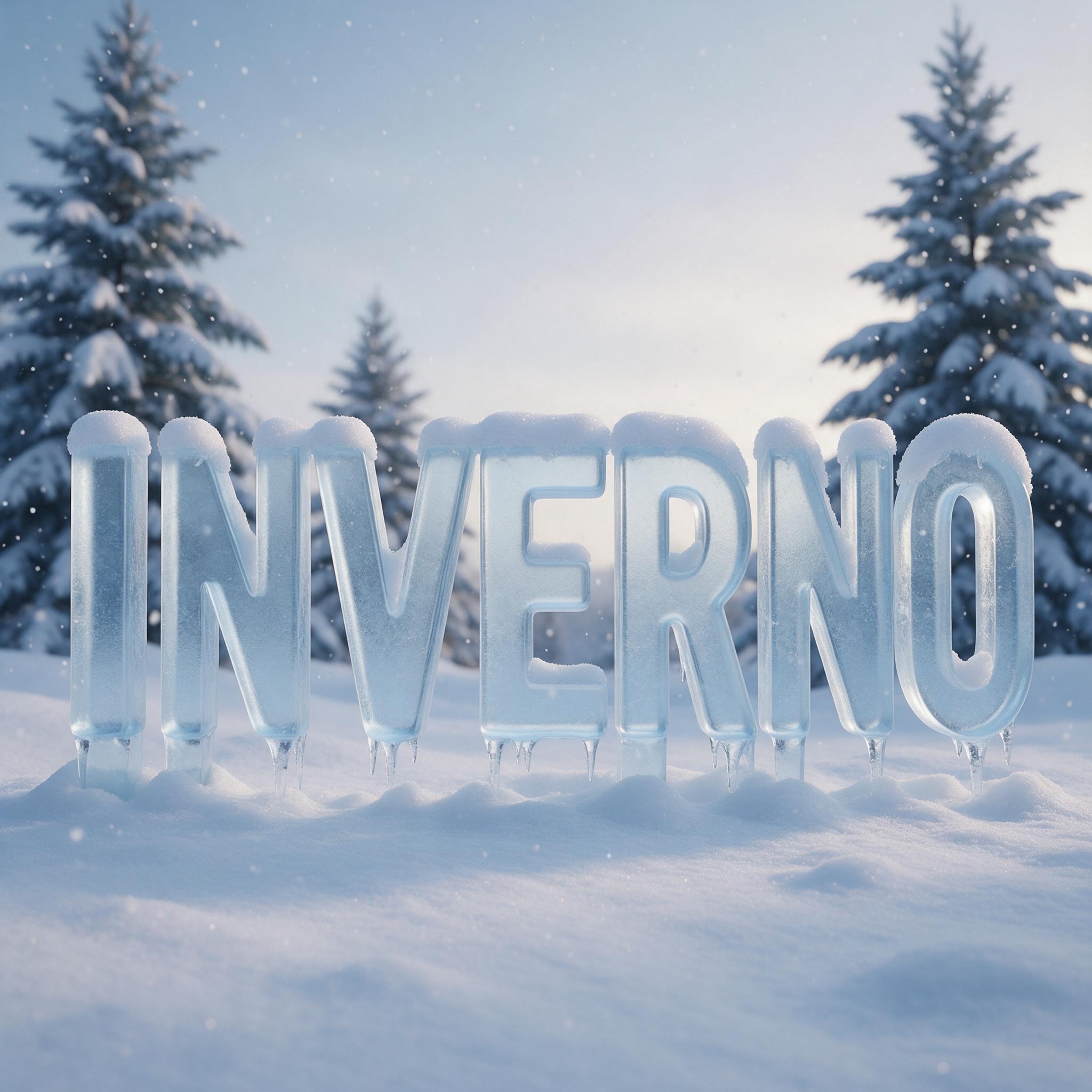 Fonte de IA Fonte de neve gerada no Seedream: a palavra INVERNO