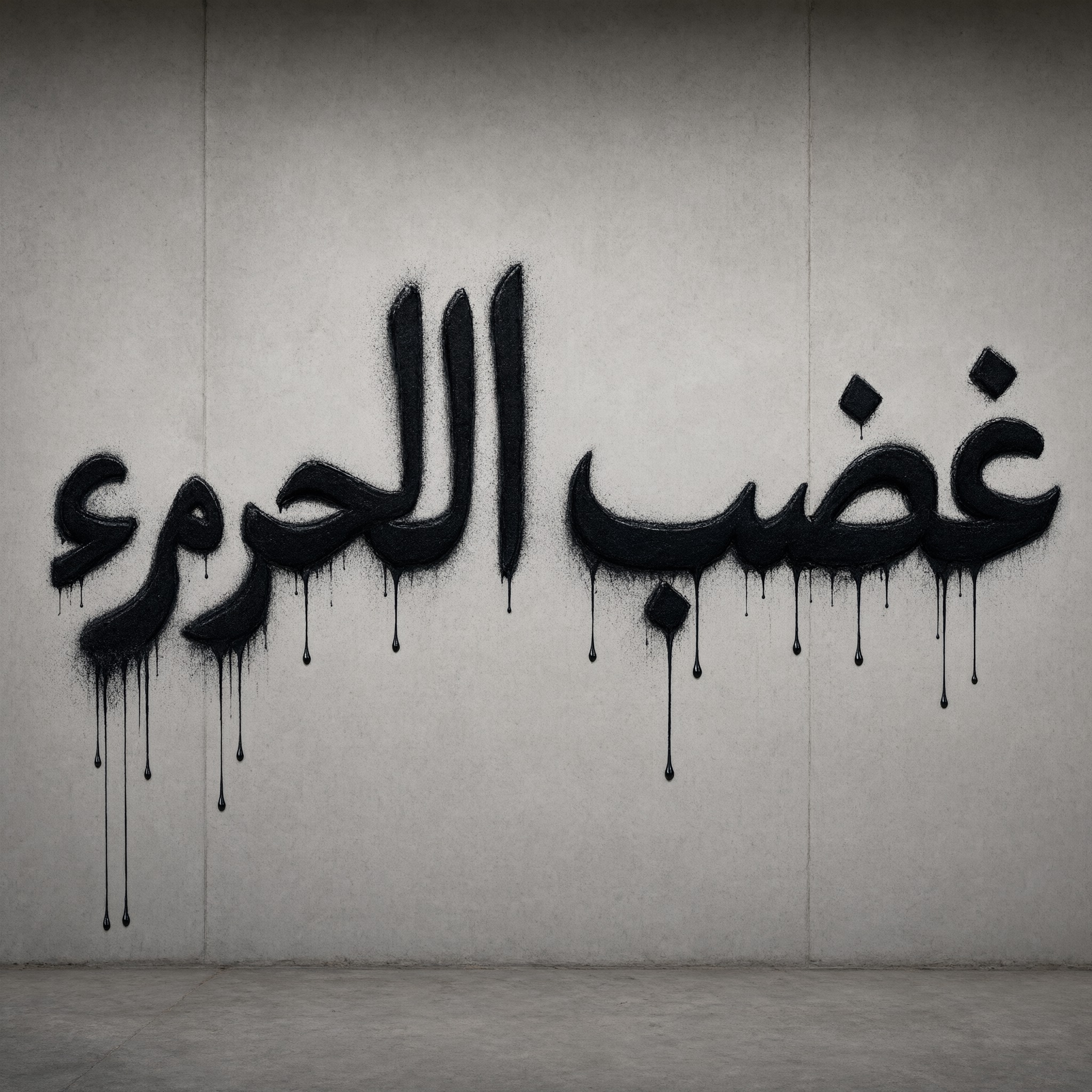 خط خط البخاخ بالذكاء الاصطناعي من توليد Qwen-Image: كلمة غضب