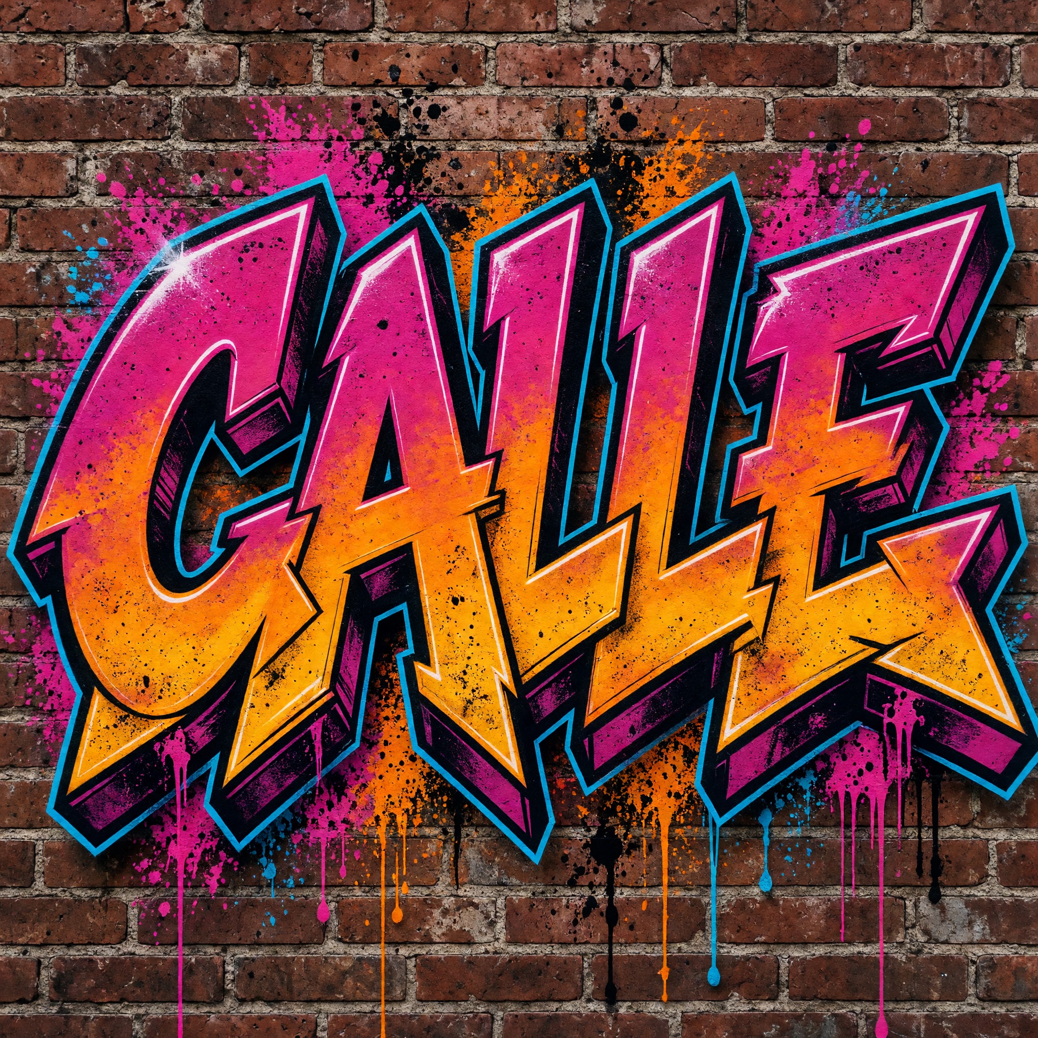 Fuente de IA Graffiti Atardecer generada con Grok Imagine: la palabra CALLE