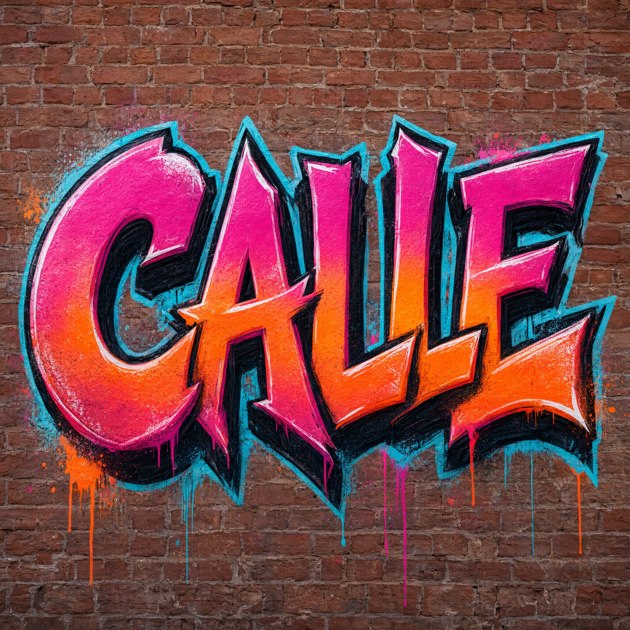 Fuente de IA Graffiti Atardecer generada con Qwen-Image: la palabra CALLE