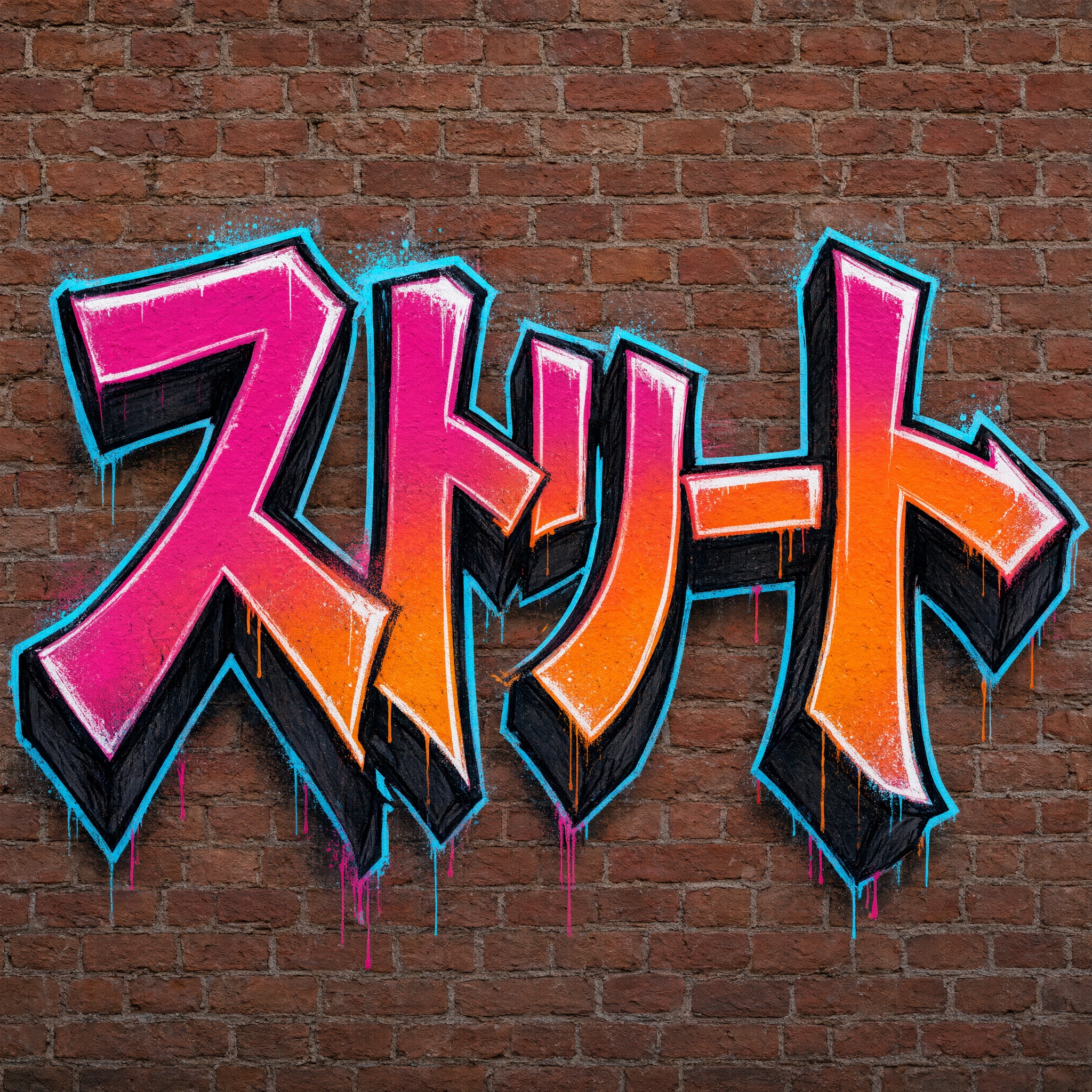 Qwen-Image で生成した サンセット・グラフィティ AIフォント：文字「ストリート」