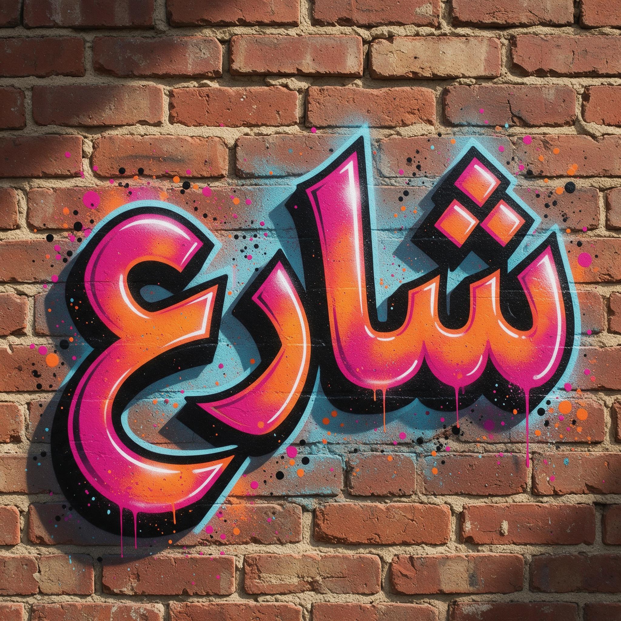 خط جرافيتي الغروب بالذكاء الاصطناعي من توليد Seedream: كلمة شارع