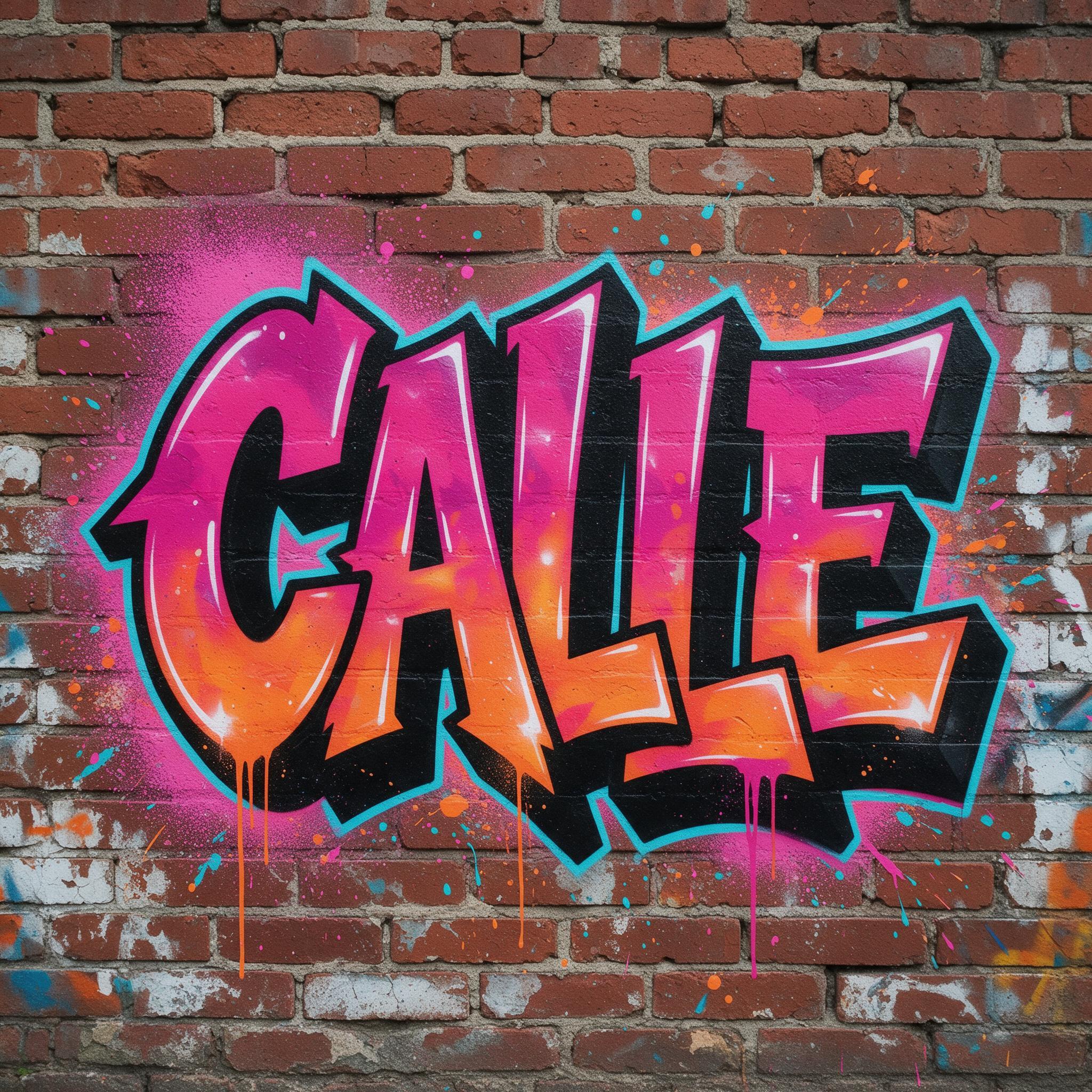 Fuente de IA Graffiti Atardecer generada con Seedream: la palabra CALLE